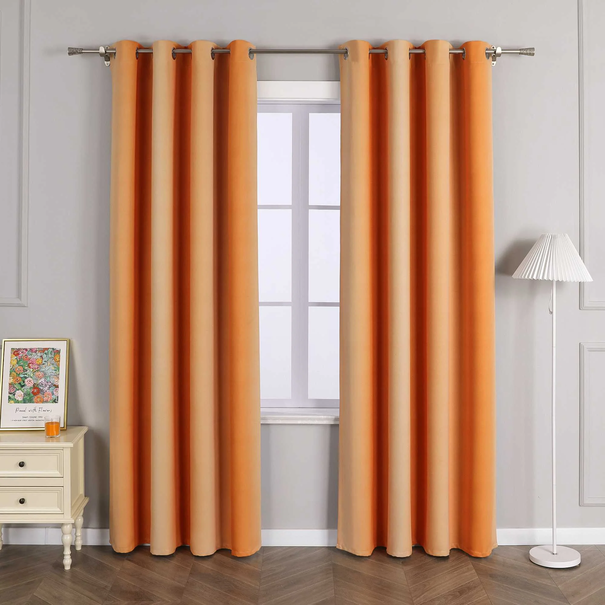 Verdunkelungsvorhang  Ösenschal Farbverlauf Privatsphäre Lichtvermeidung Thermovorhang Minimalismus 1 Stück