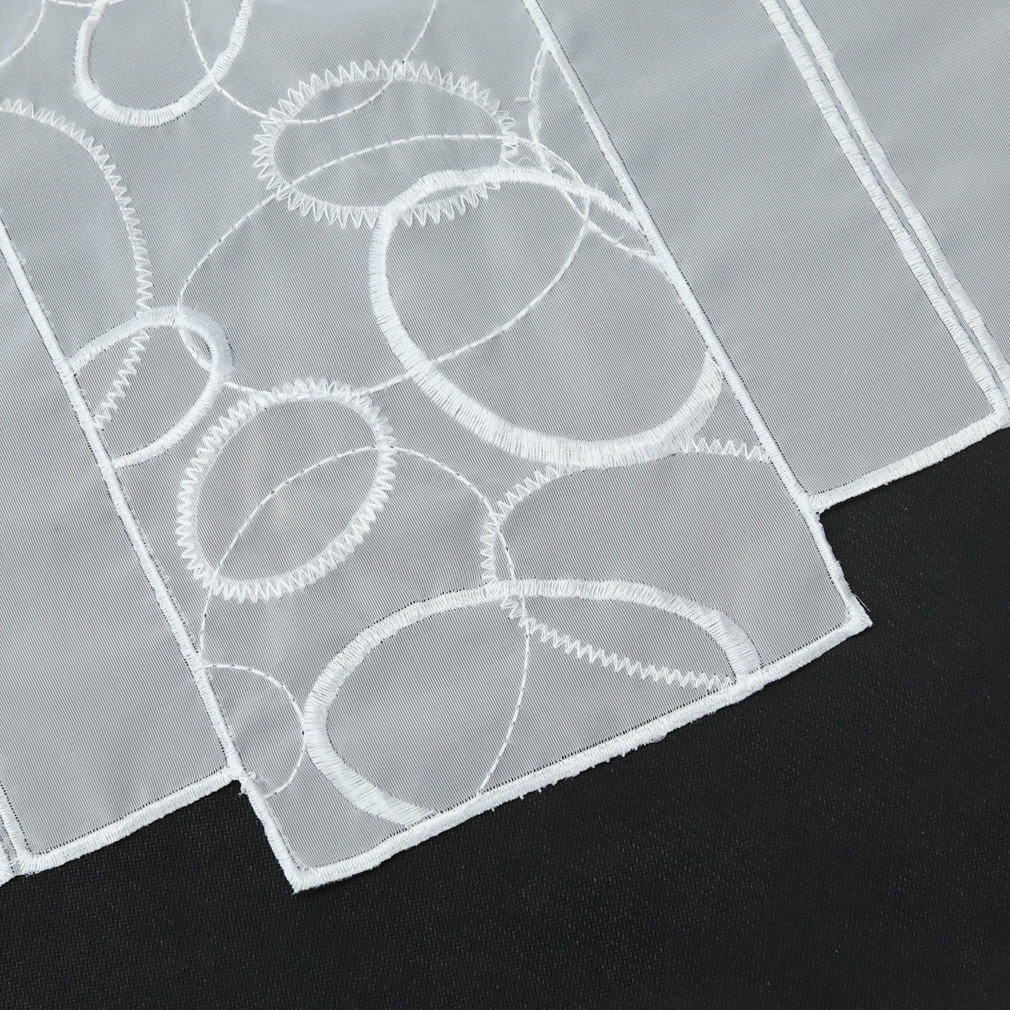 Scheibengardine durch Stangendurchzug transaprent Kreis-Muster lichtdurchlässig Fensterdeko 1 stück