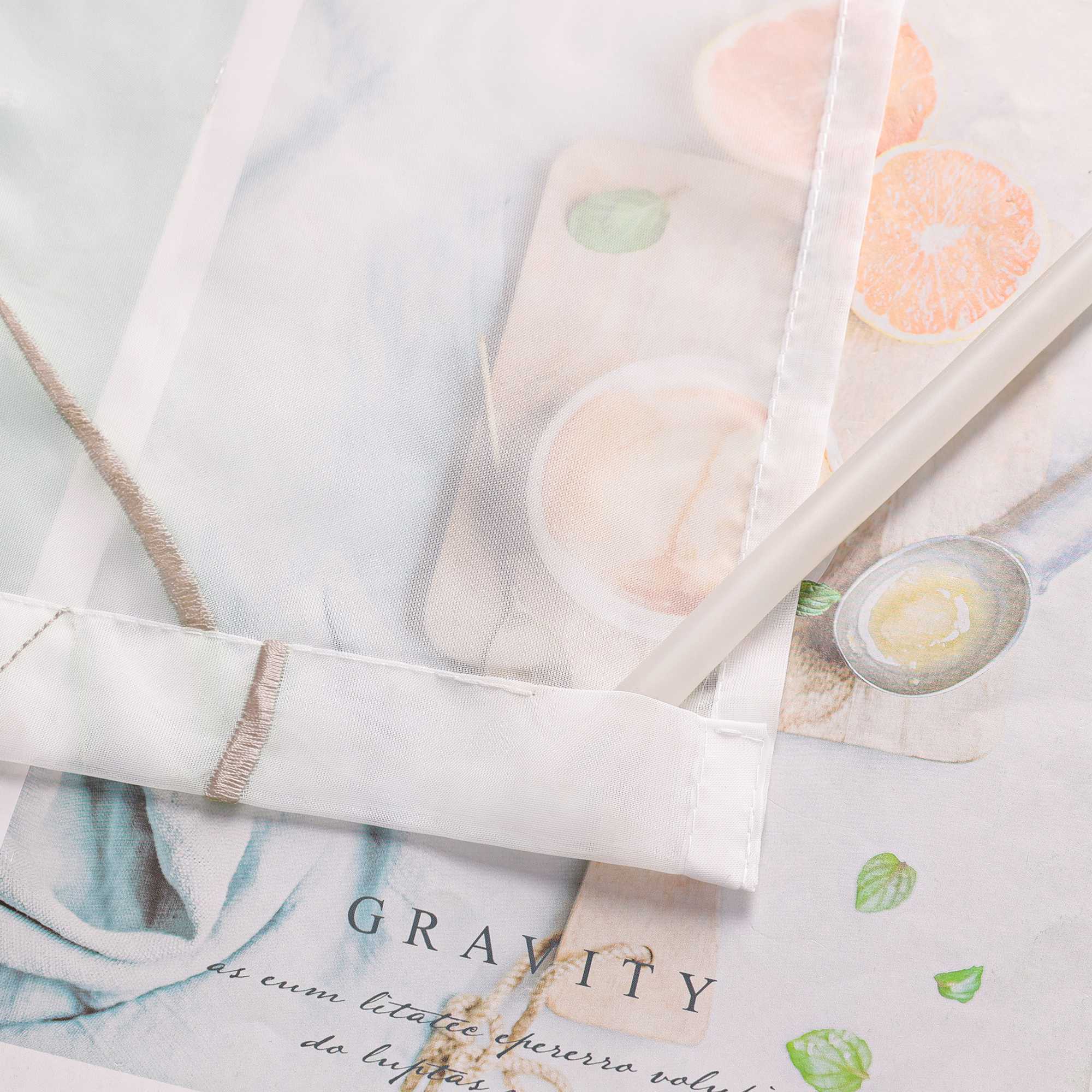 Schiebegardine Klettbandschal aus Polyester mit Wellenmuster transparent durch Klettband 2 stücke