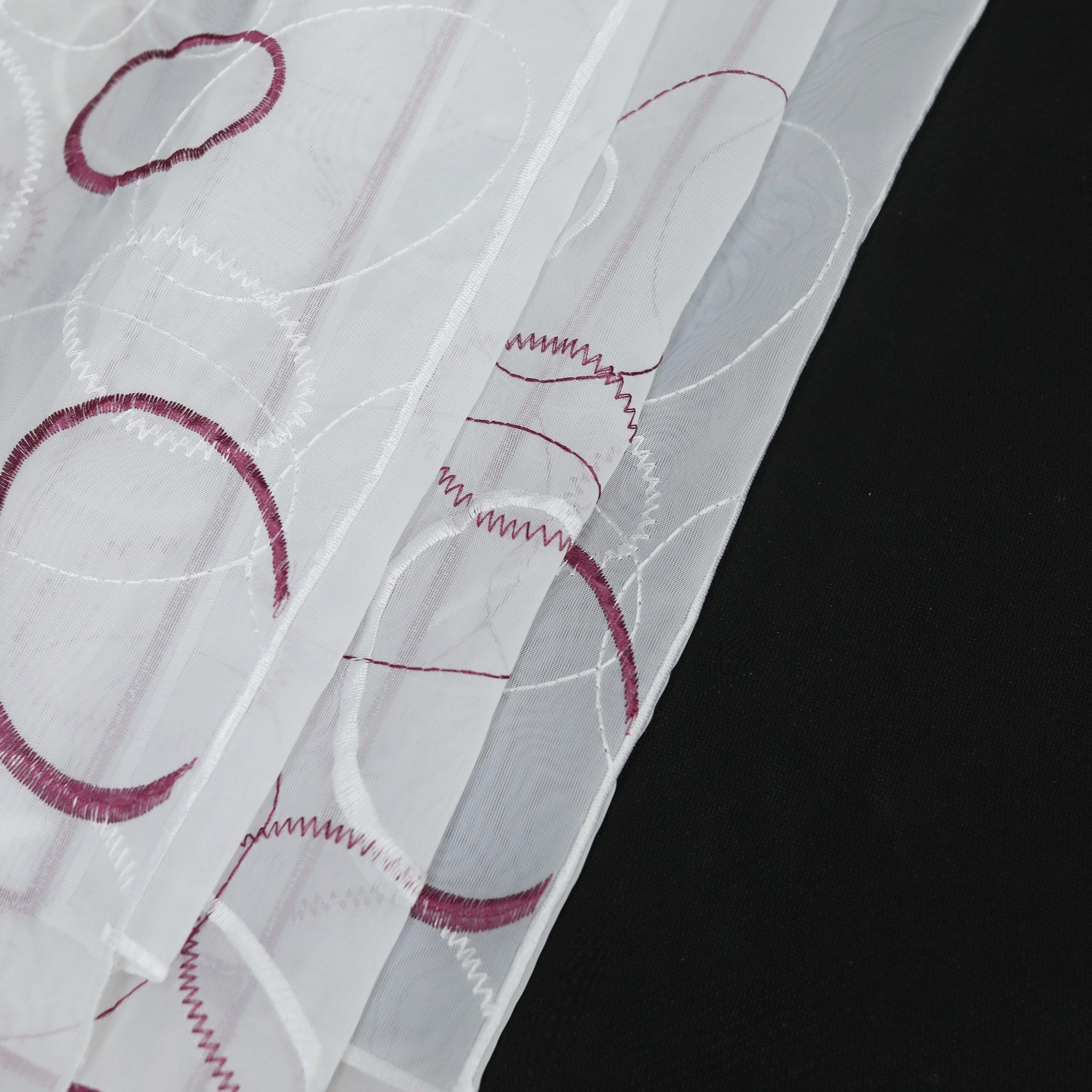 Scheibengardine durch Stangendurchzug transaprent Kreis-Muster lichtdurchlässig Fensterdeko 1 stück