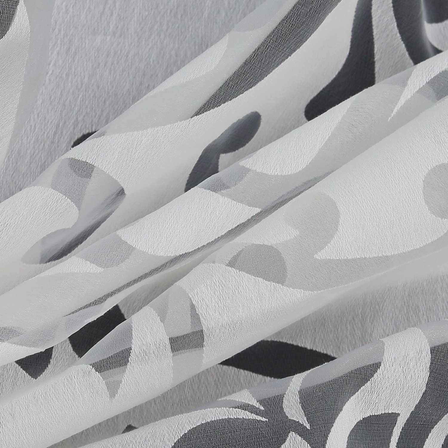 Eleganter transparenter Vorhang mit floralem Muster lichtdurchlässiger Fensterschal für Wohnzimmer 1 Stück