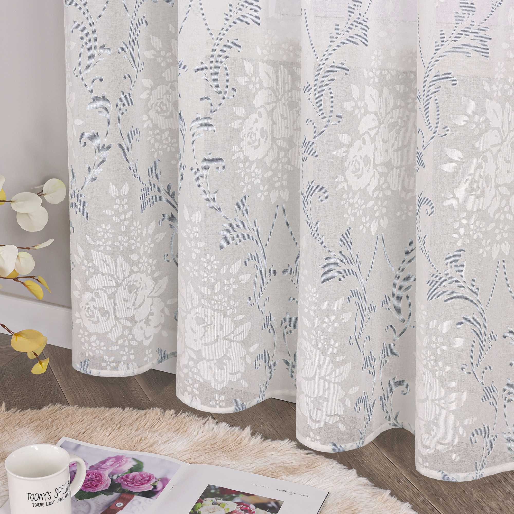 Vorhang mit Kräuselband Voile Gardine Ausbrenner Fensterschal Transparent Schlafzimmer Wohnzimmer 1 Stück