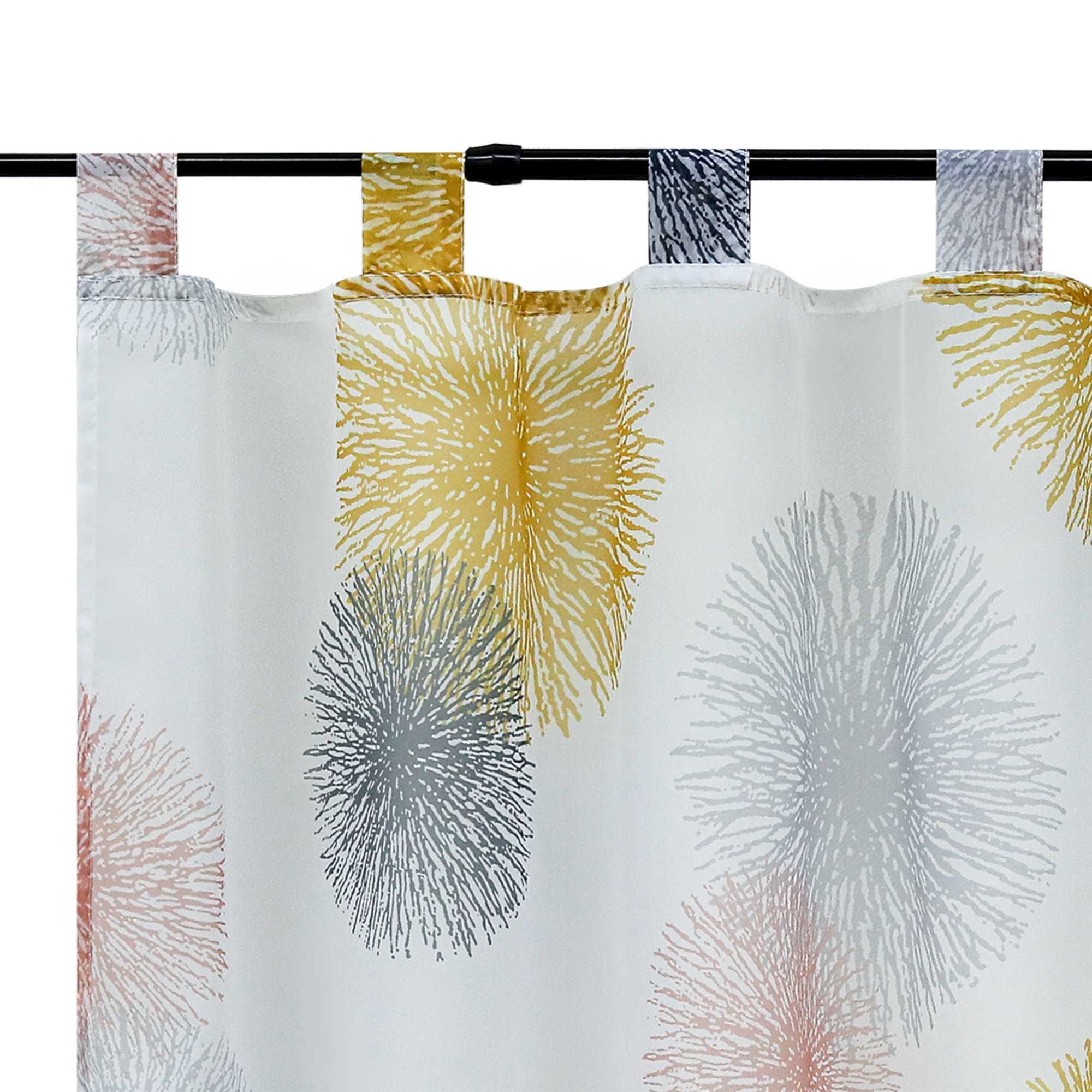 Scheibengardine Schlaufengardine mit Feuerwerksmuster Feriendeko halbtransparent Pflegeleicht Lichtdurchlässig 1 stück