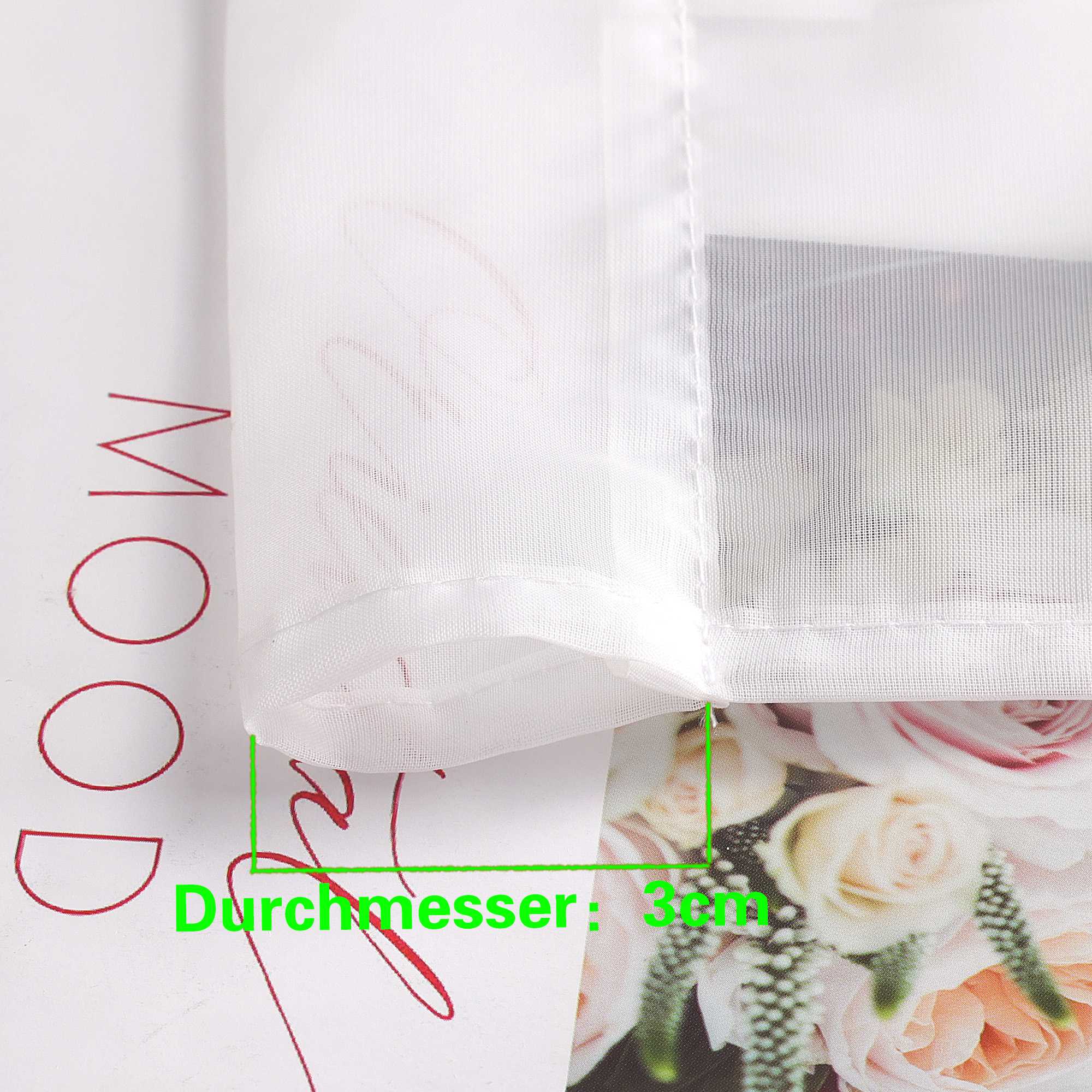 Rollos durch Stangendurchzug Transparente Luftig Unifarbig 1 Stück