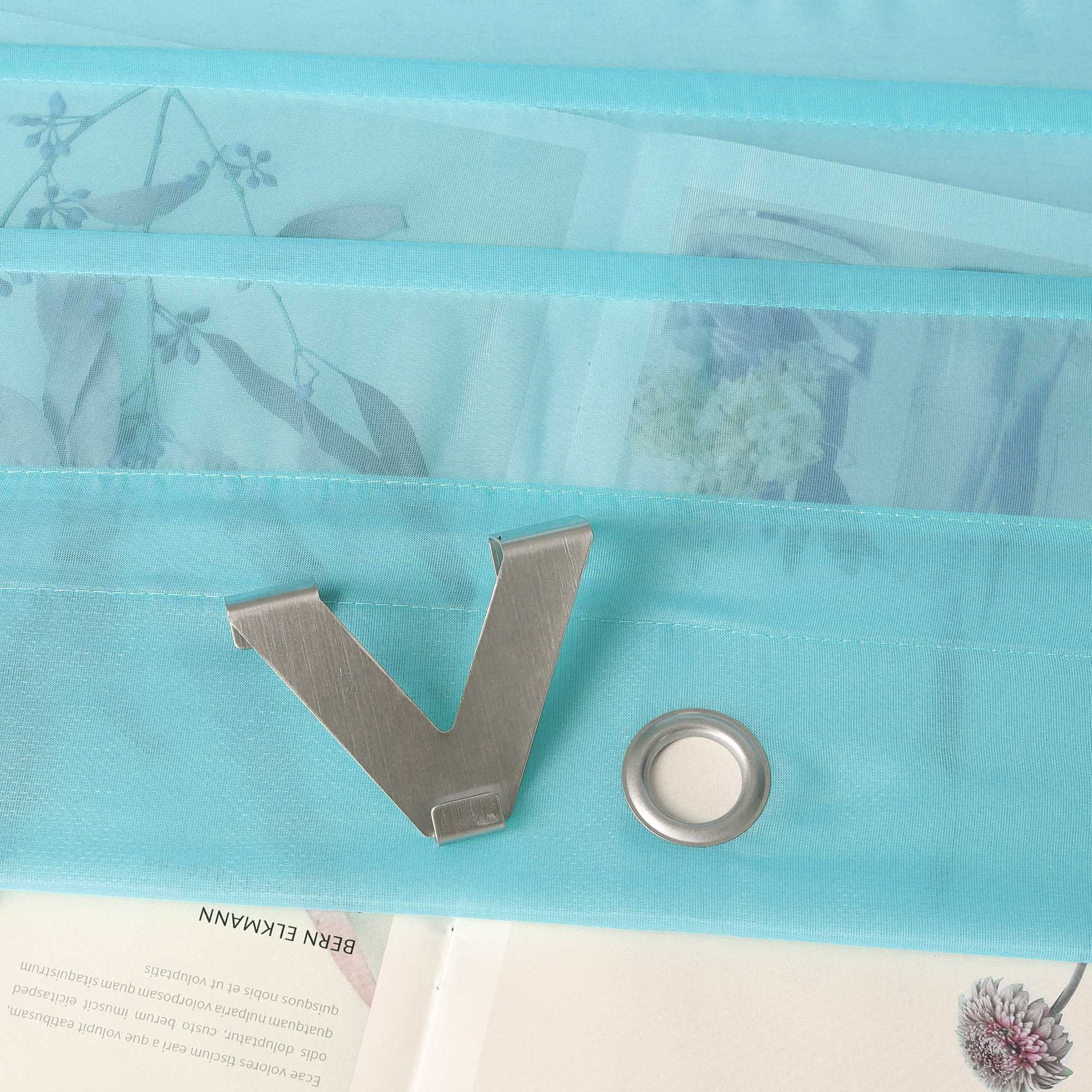 Rollos mit V-Haken halbtransparent lichtdurchlässig Unifarbe hochziehbar 1 Stück