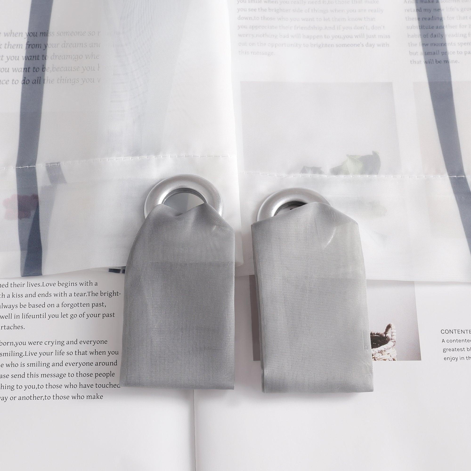 Moderner Scheibengardine mit Schlaufen und dezentem Streifenmuster transparenter Vorhang 1 Stück