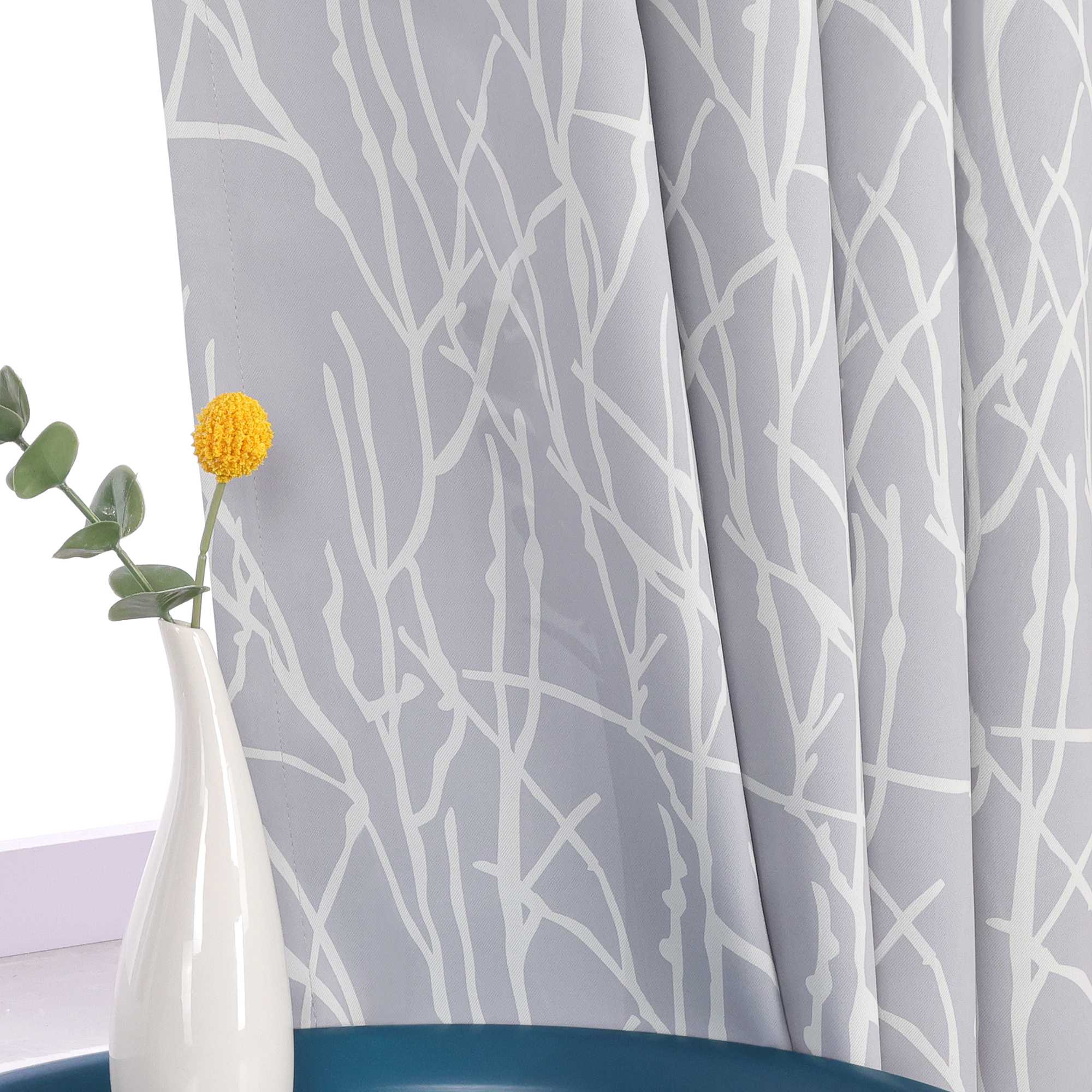 Verdunkelungsvorhang Blickdichte Gardinen für Schlafzimmer Wohnzimmer mit Ösen Schals Grau 1 Stück