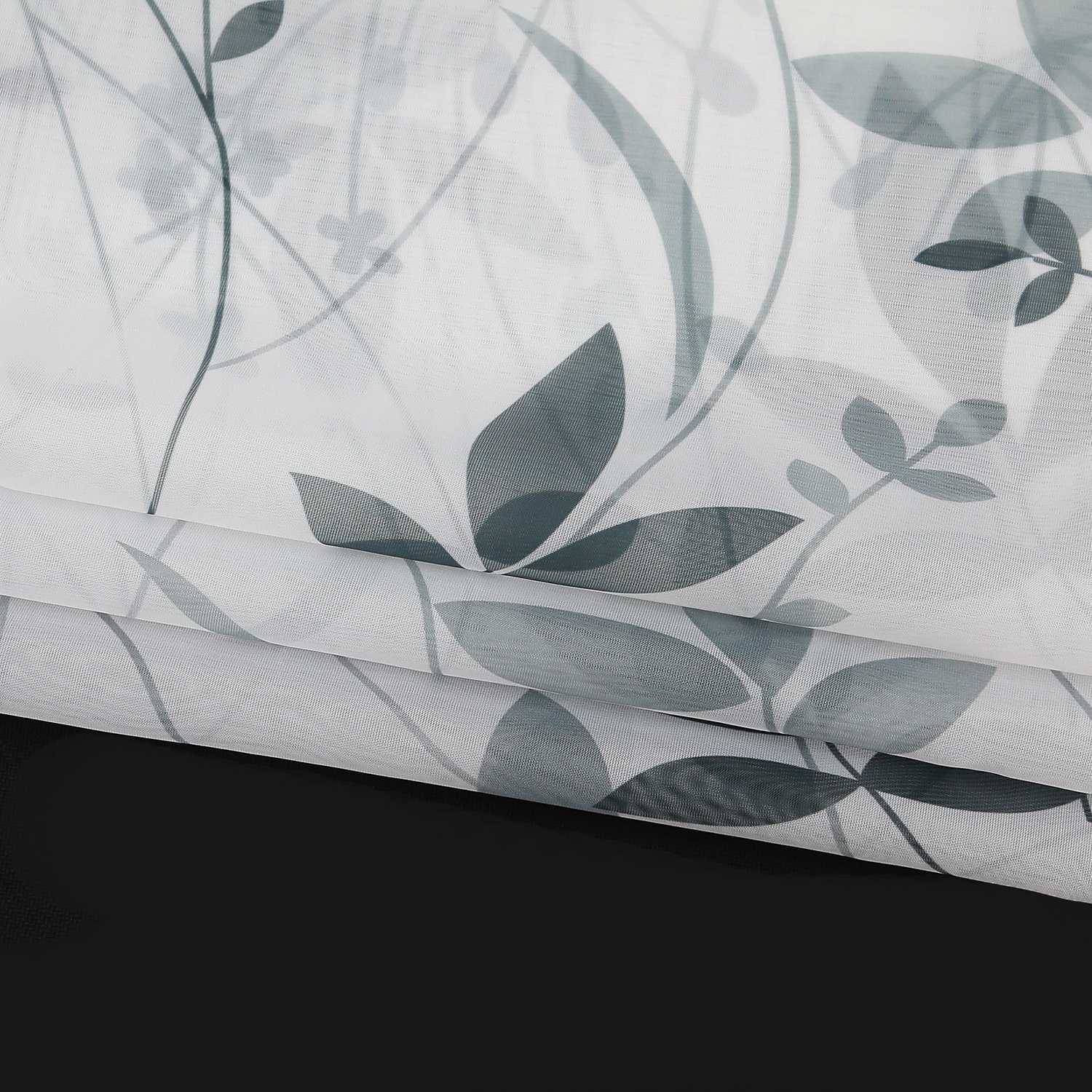 Transparenter Vorhang mit Blättermuster leicht Schutzfunktion Gartenstil 1 Stück