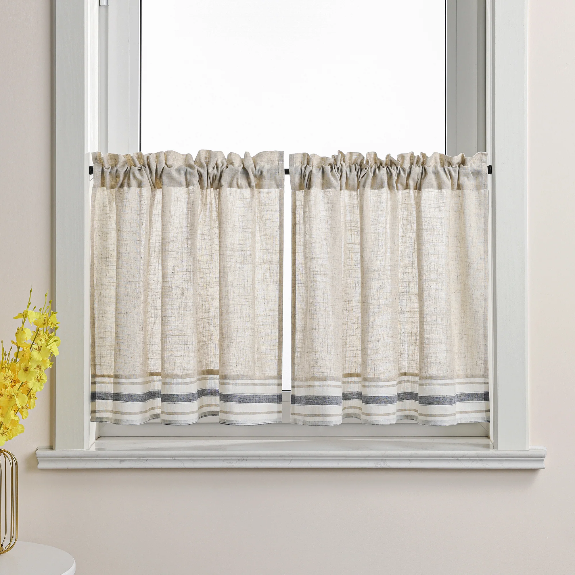 Gardinen Landhausstil mit Streifen 2er Set