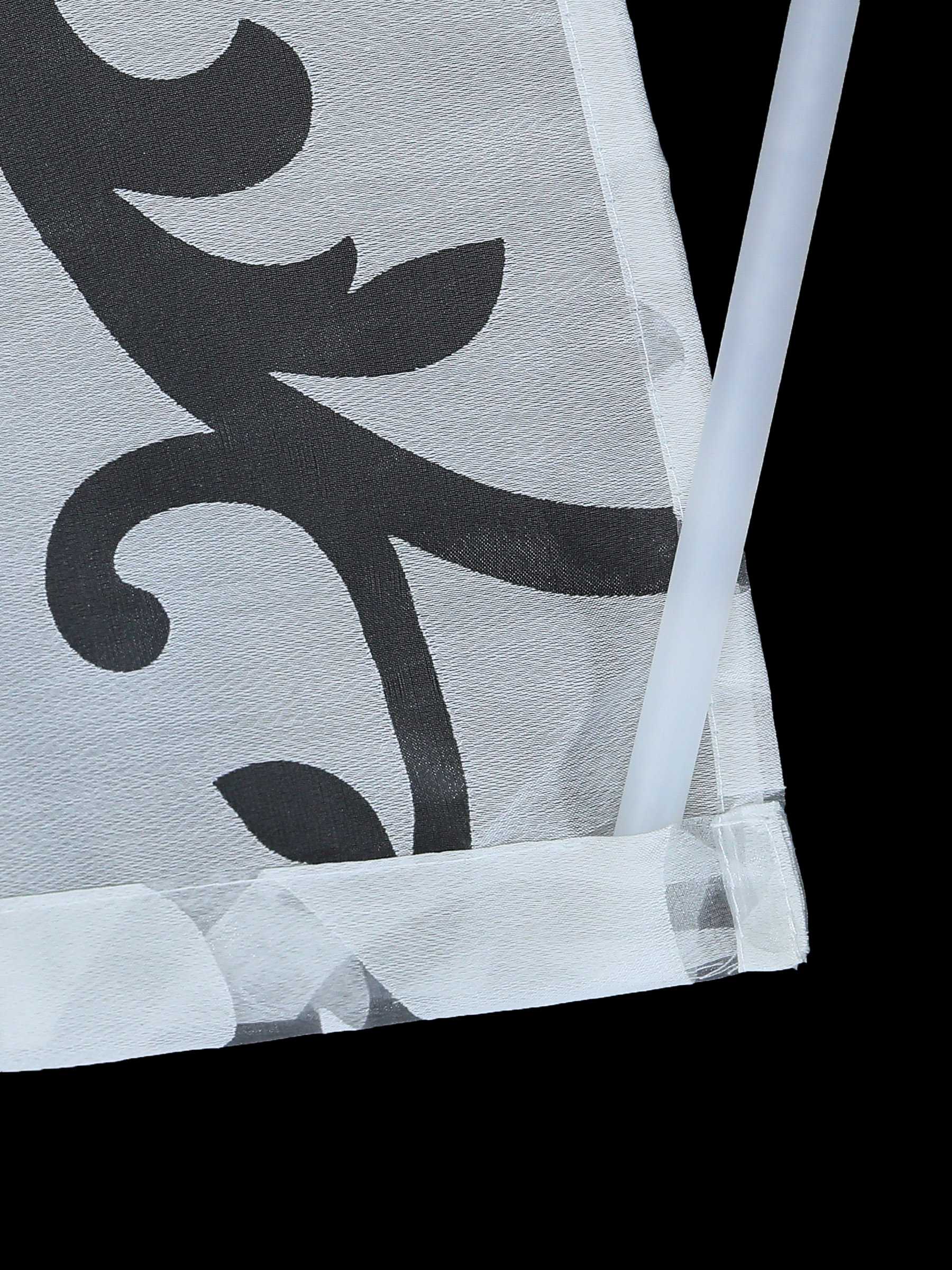 Schiebegardine Flächenvorhänge Klettbandschal mit Blumenmuster transparent modern 2er Set