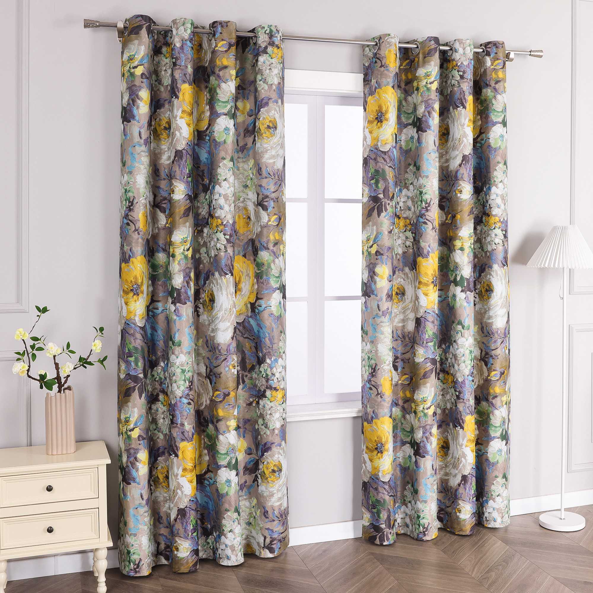 Verdunkelungsvorhänge Blickdichte Gardinen mit Ösen Thermovorhang mit Ölgemälde-Pfingstrosen Schlafzimmer Wohnzimmer 1 Stück