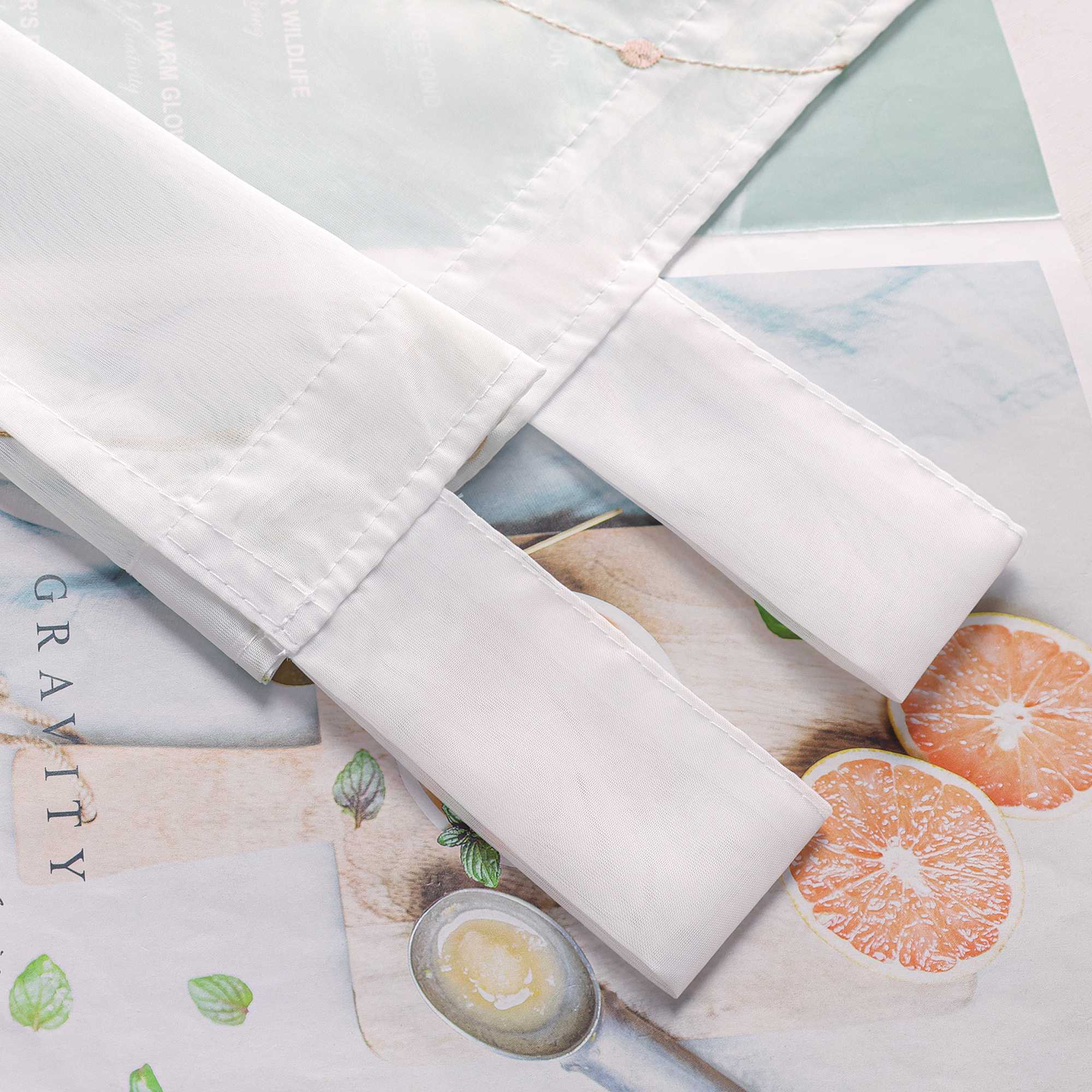 Schiebegardinen mit Schlaufen 2er Flächenvorhänge Schiebevorhang mit Wellenperlenmuster Stickerei Transparent