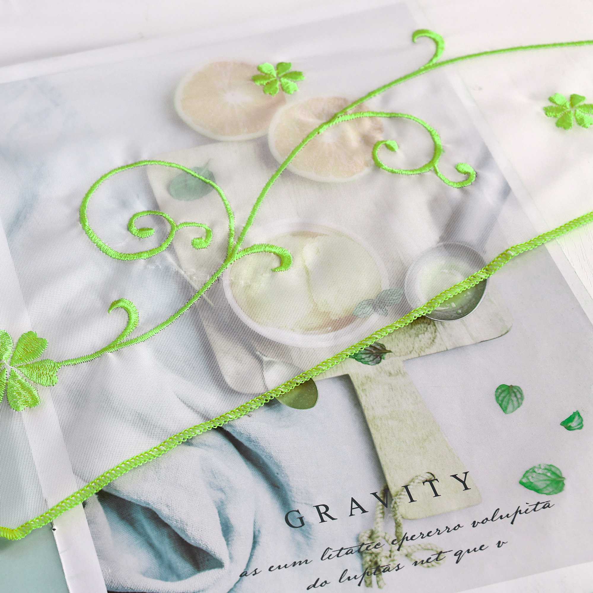 Raffrollo durch Strangendurchzug mit Blumenmuster Modern Transparent 1 Stück