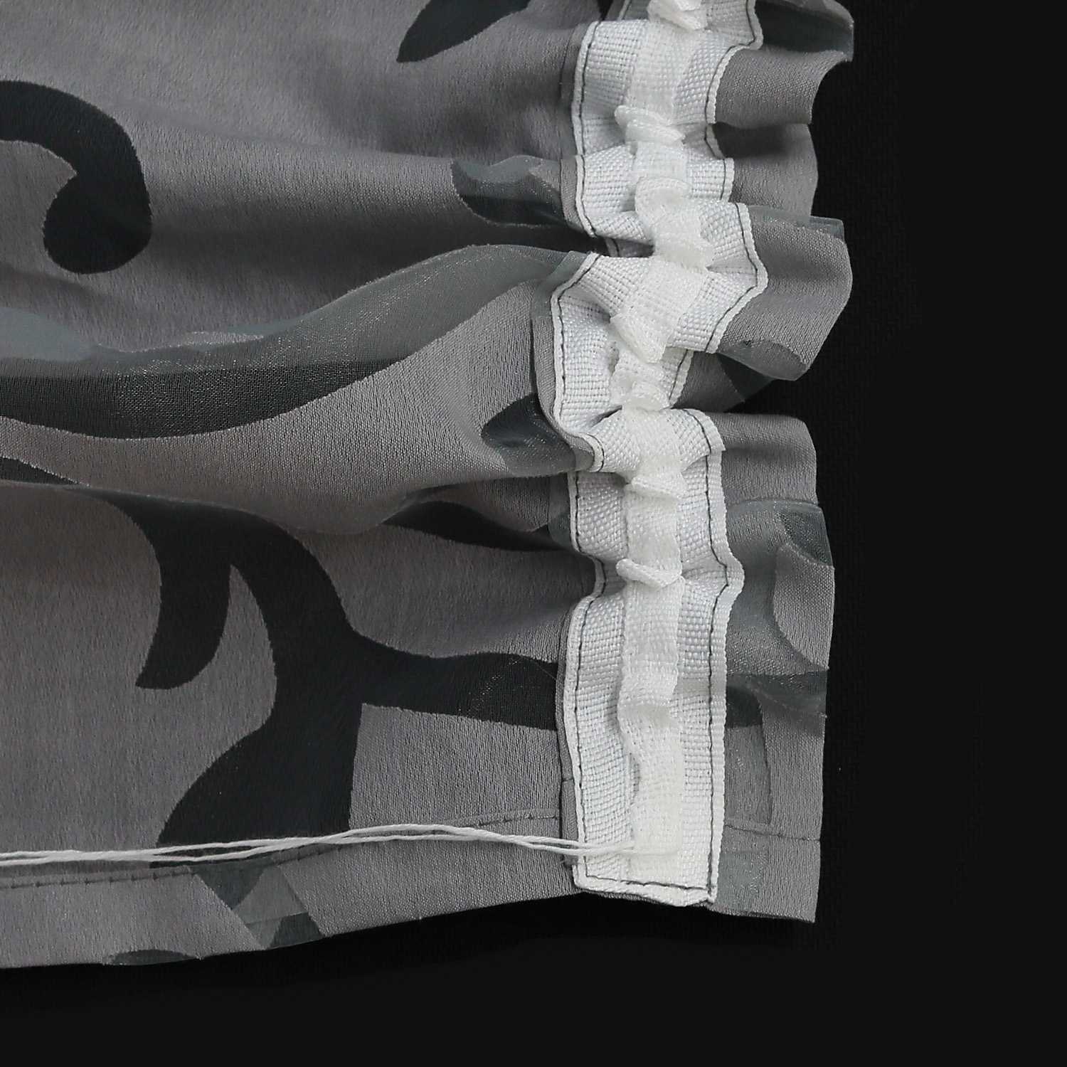 Eleganter transparenter Vorhang mit floralem Muster lichtdurchlässiger Fensterschal für Wohnzimmer 1 Stück