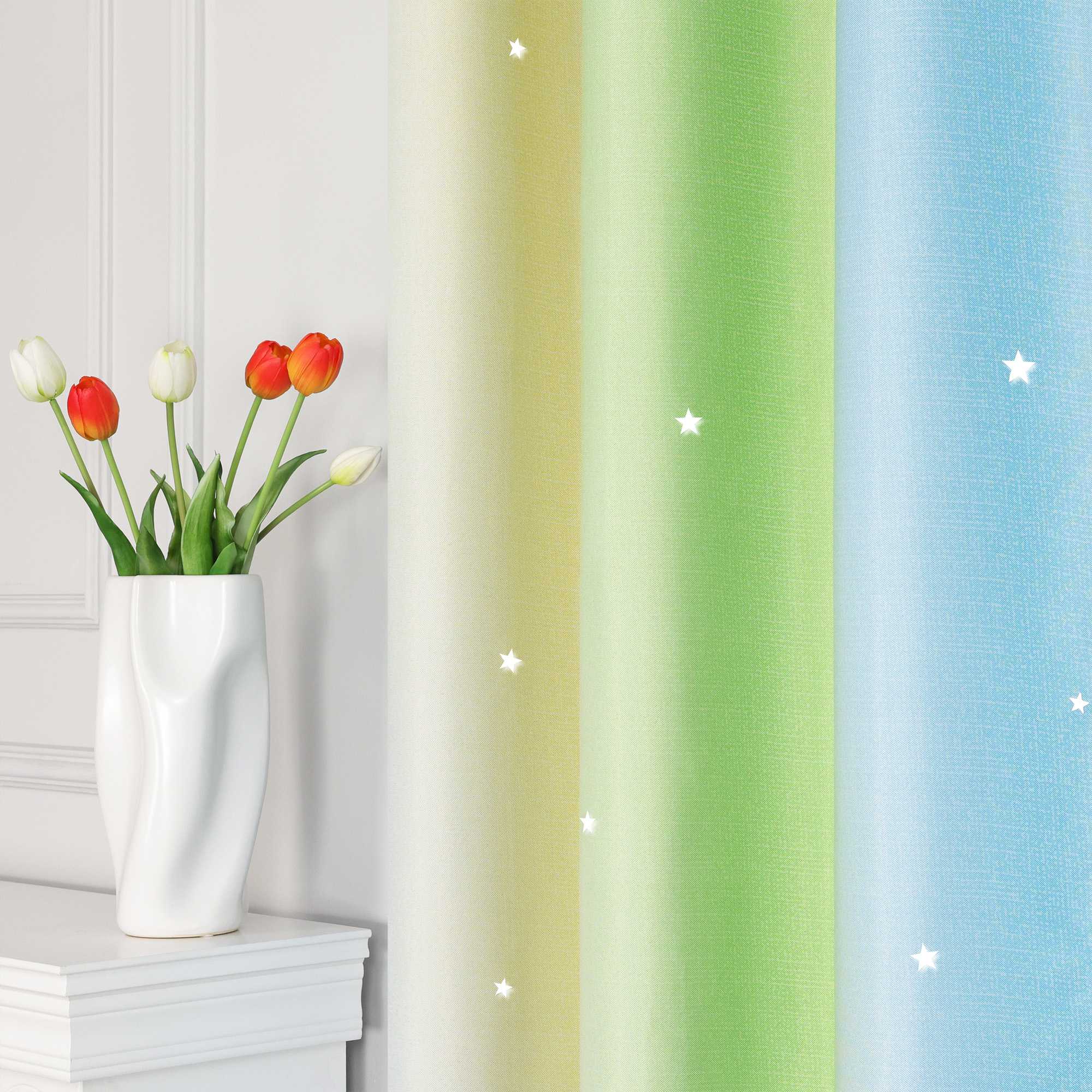 2-in-1 Vorhang Kinderzimmer mit Sternen 1 stück