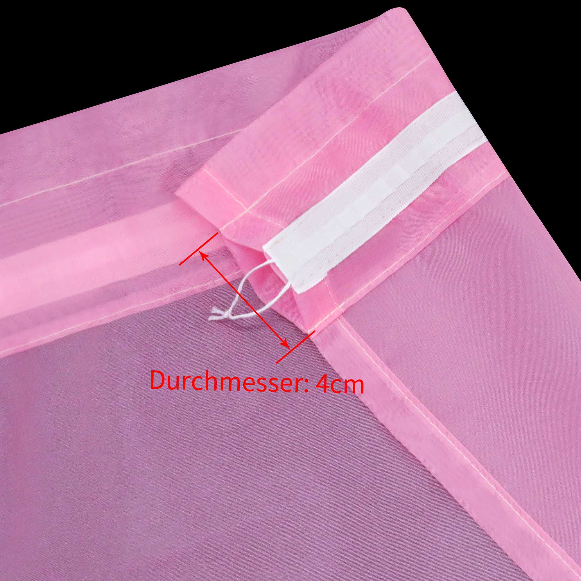 Scheibegardine durch Stangendurchzug zusammenziehbar Transparent Unifarbe Luftdurchlässig zusammenziehbar 2 Stück