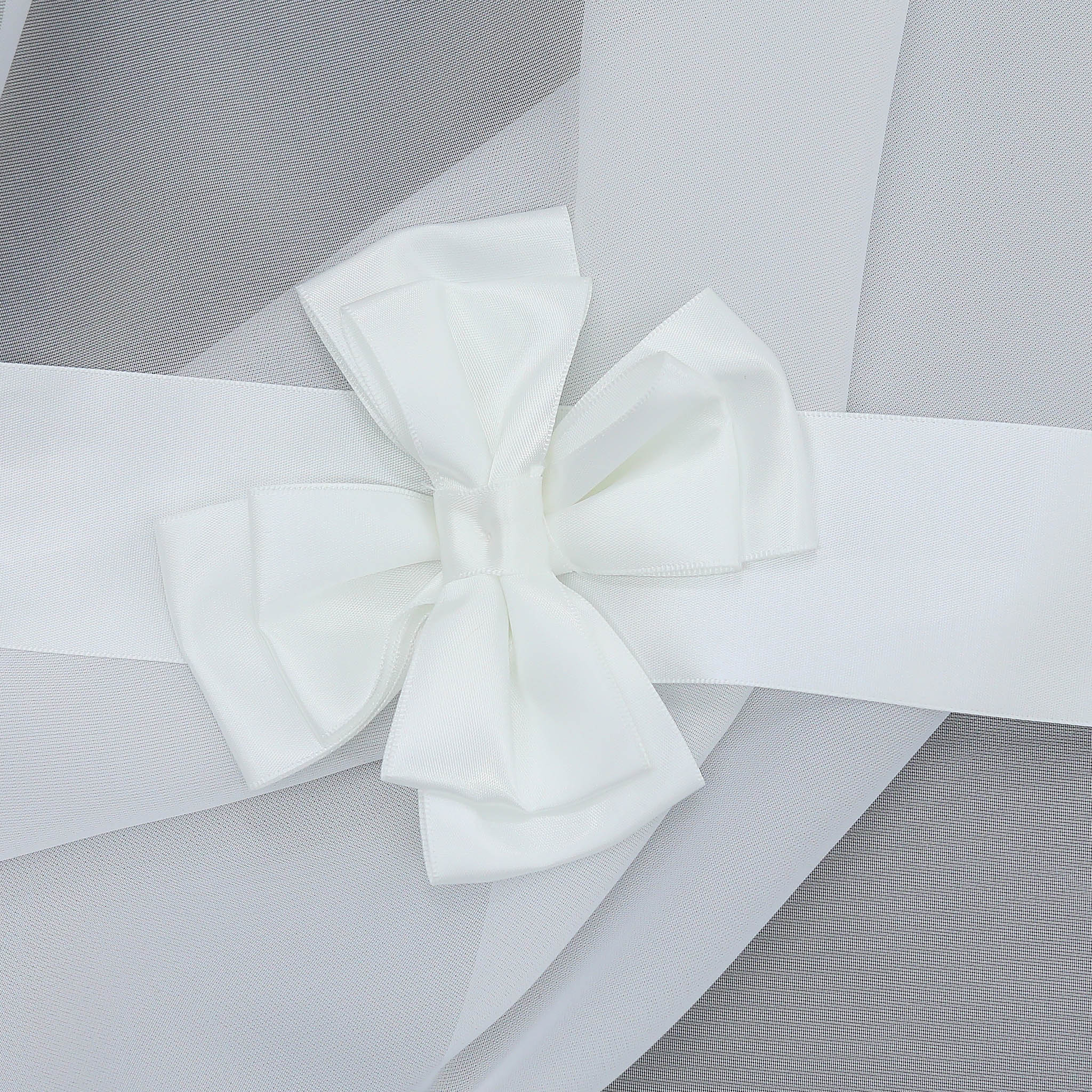 Romantischer transparenter Vorhang mit Volant 2-in-1 Design