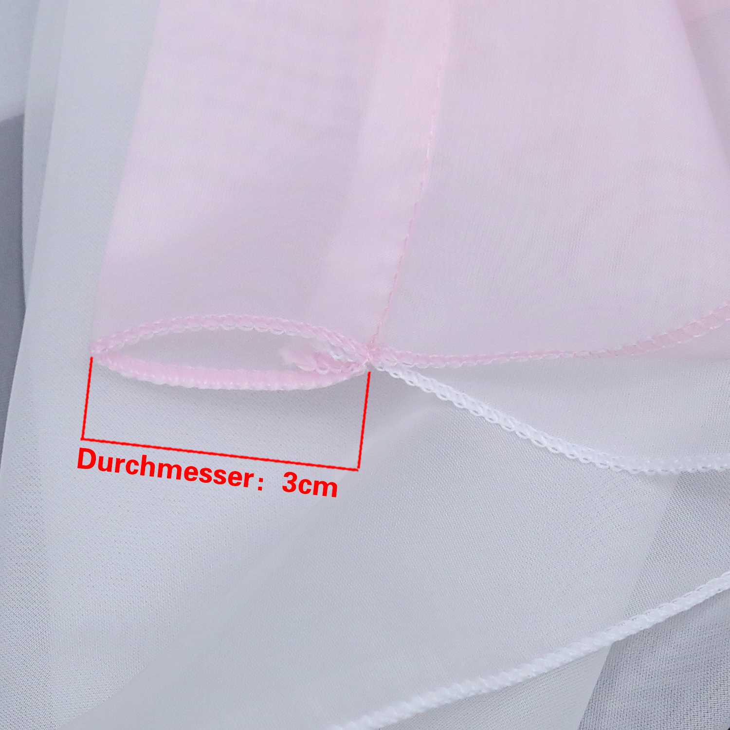 Scheibengardine durch Tunnelzug Voile Bistrogardinen mit Quaste Kurzstore Doppelte Vorhänge Halbtransparent 1 Stück