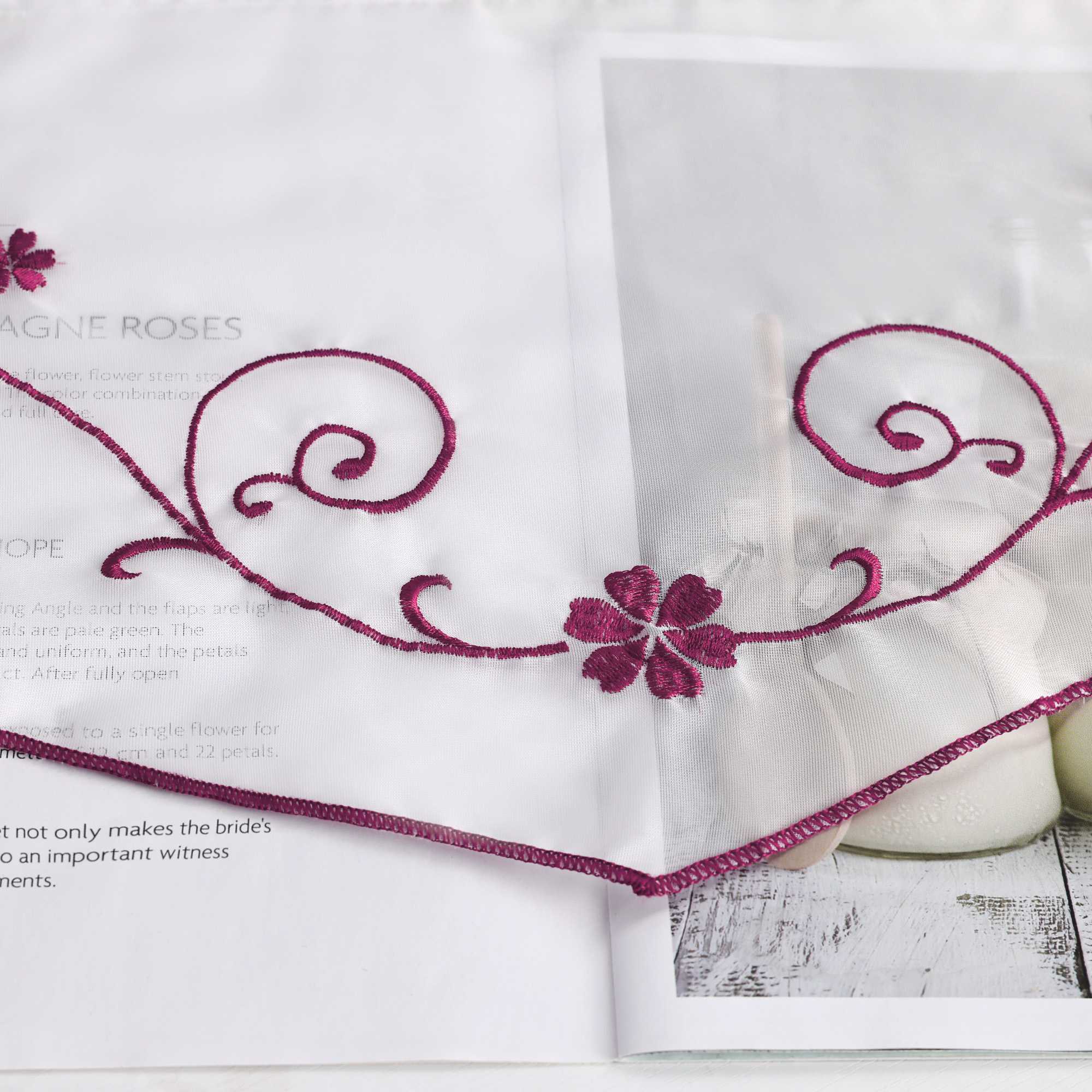 Raffrollo durch Strangendurchzug mit Blumenmuster Modern Transparent 1 Stück