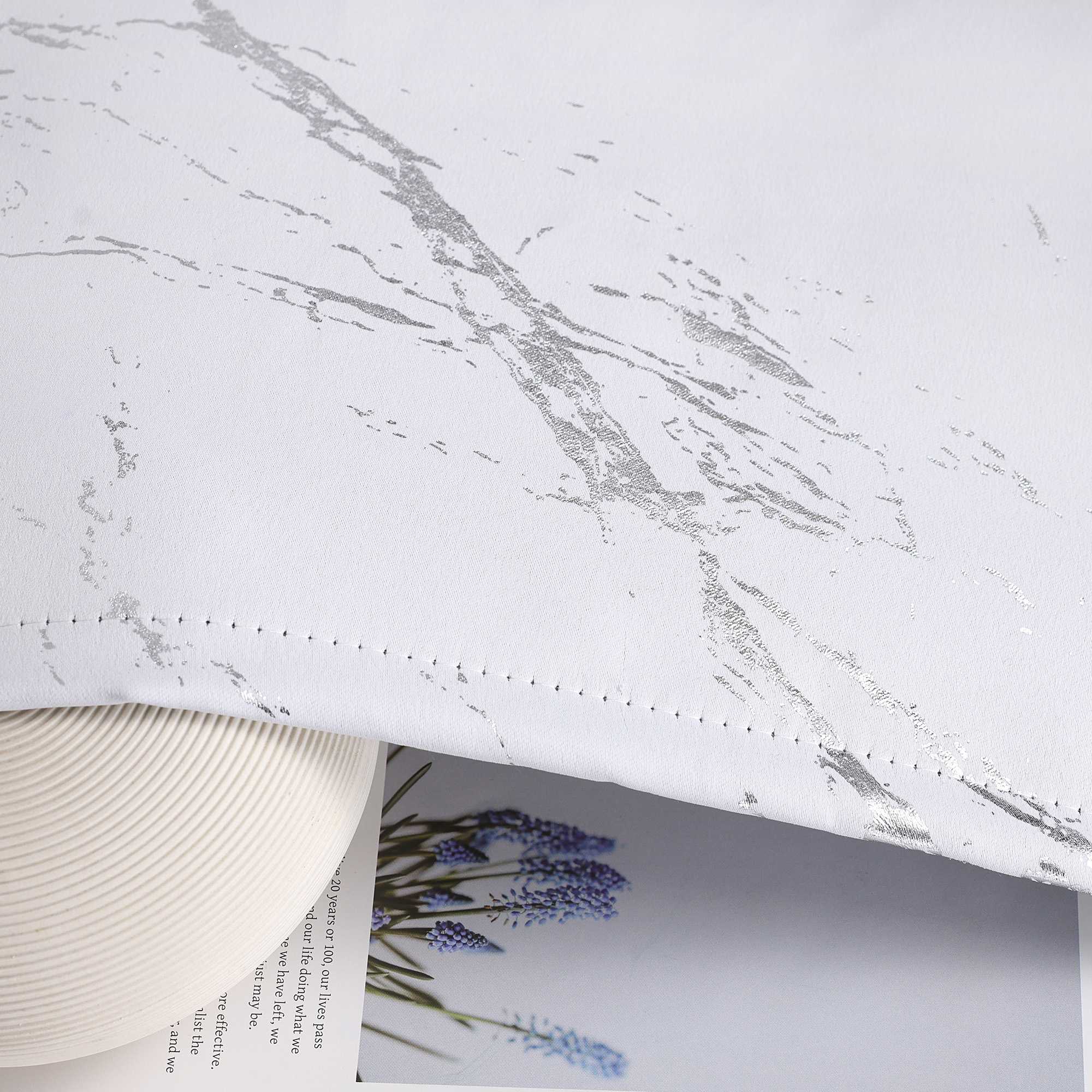 Verdunkelungsvorhang mit Marmor-Optik luxuriöser Fensterschal Wohnzimmer 1 Stück