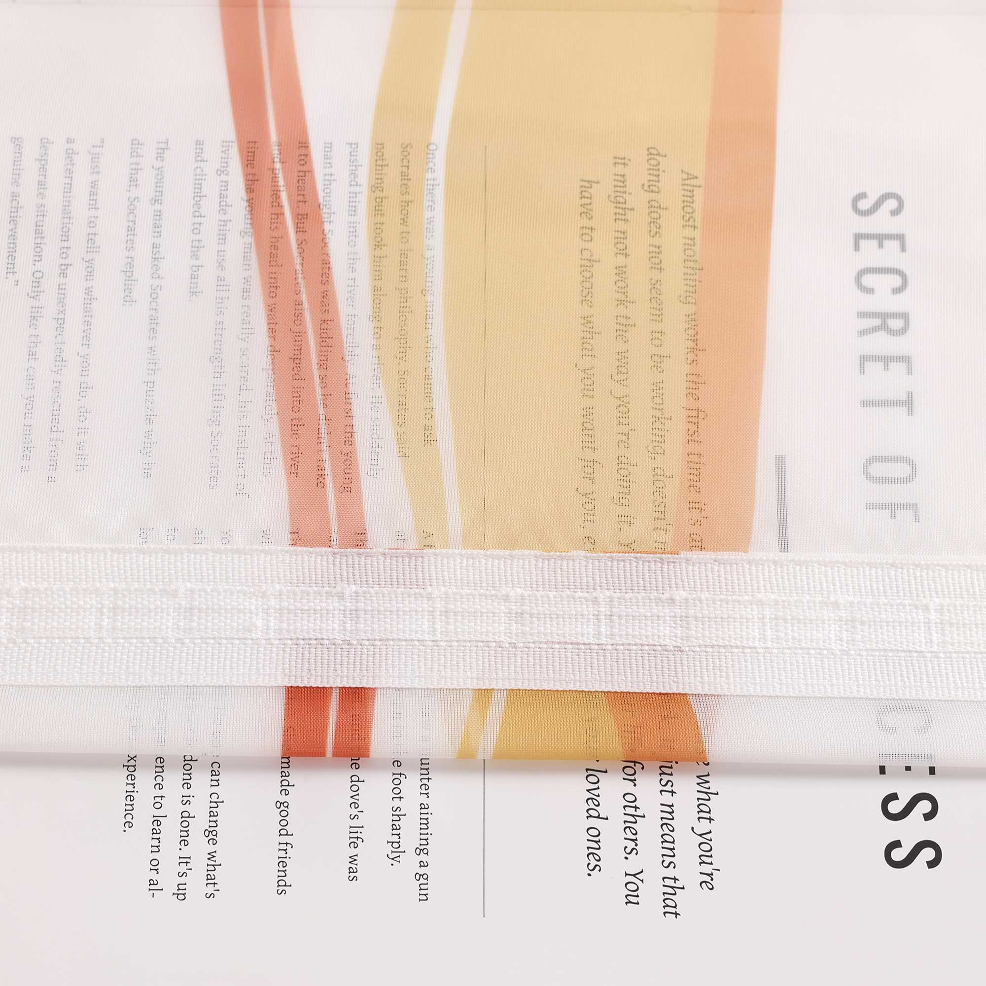 Vorhang Kräuselband aus Polyester mit bunten Wellenmustern tranparent 1 stück