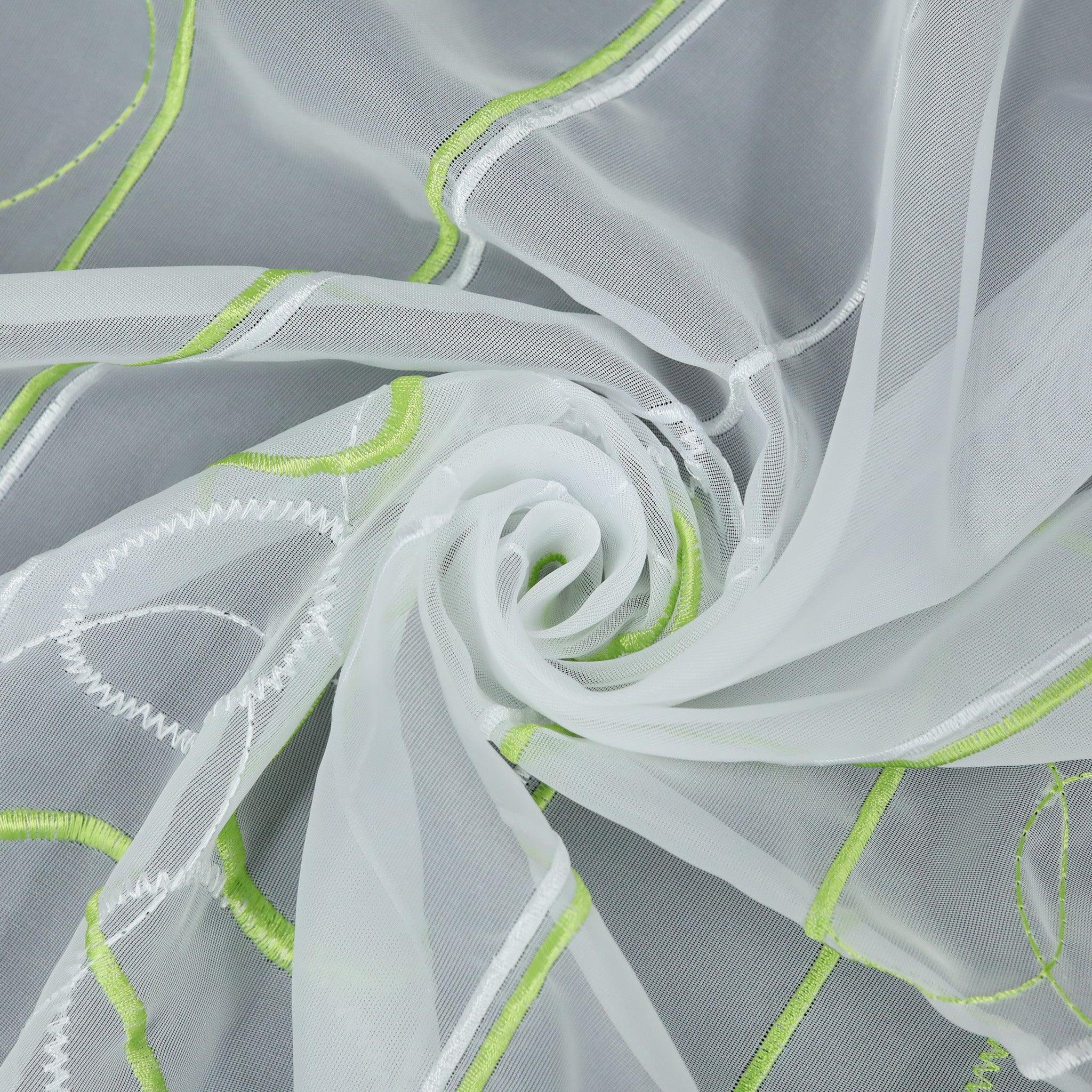 Scheibengardine durch Stangendurchzug transaprent Kreis-Muster lichtdurchlässig Fensterdeko 1 stück