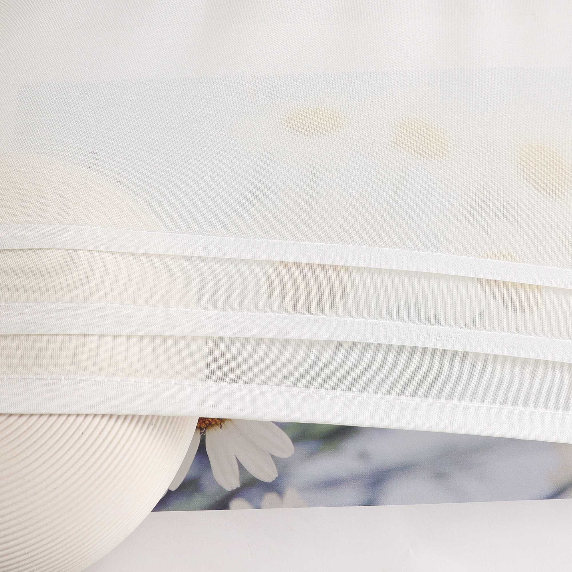 Rollos Schlaufengardine Unifarbe transparent Voile mit Dekofalten 1 Stück