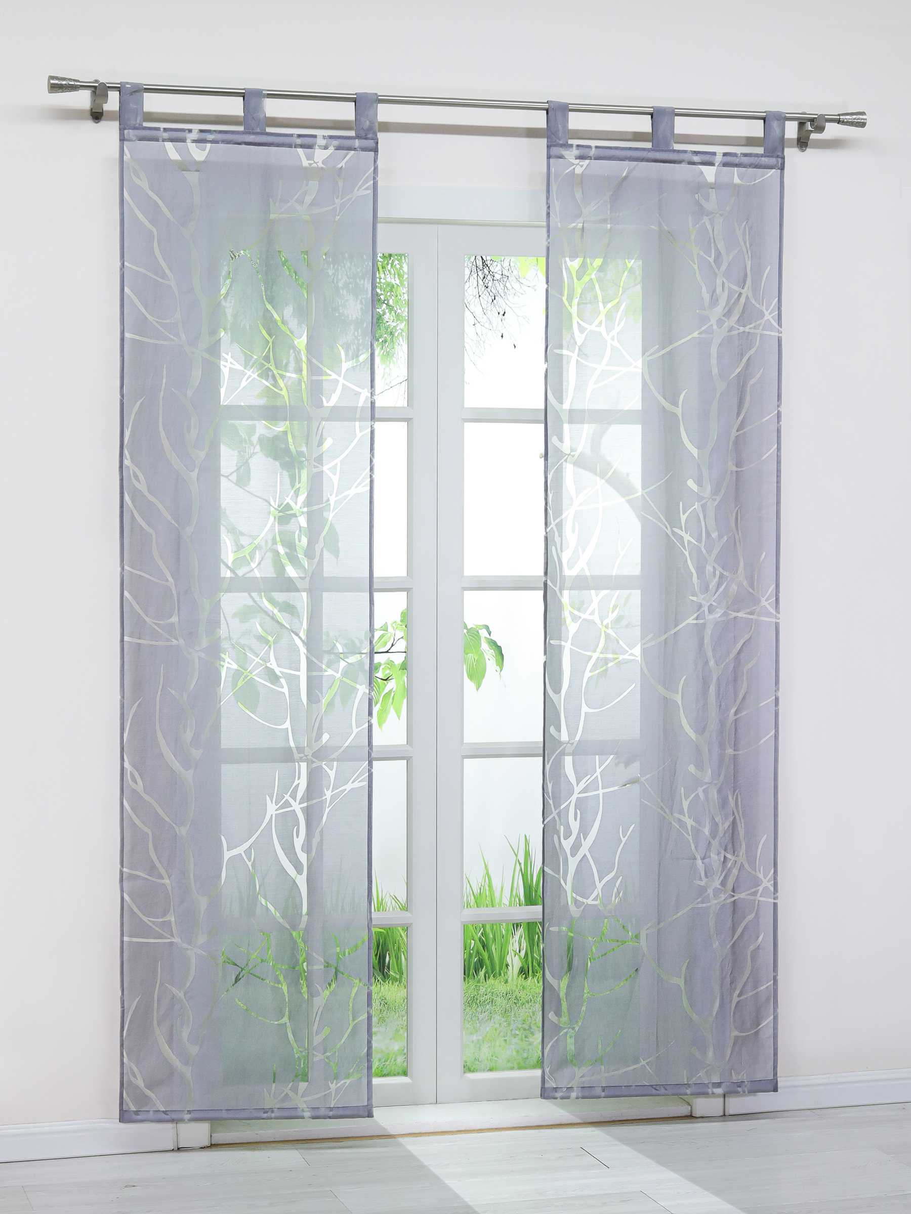 Halbtransparente Schlaufenschal mit Zweigmuster Lichtdurchlässig 2 er Set