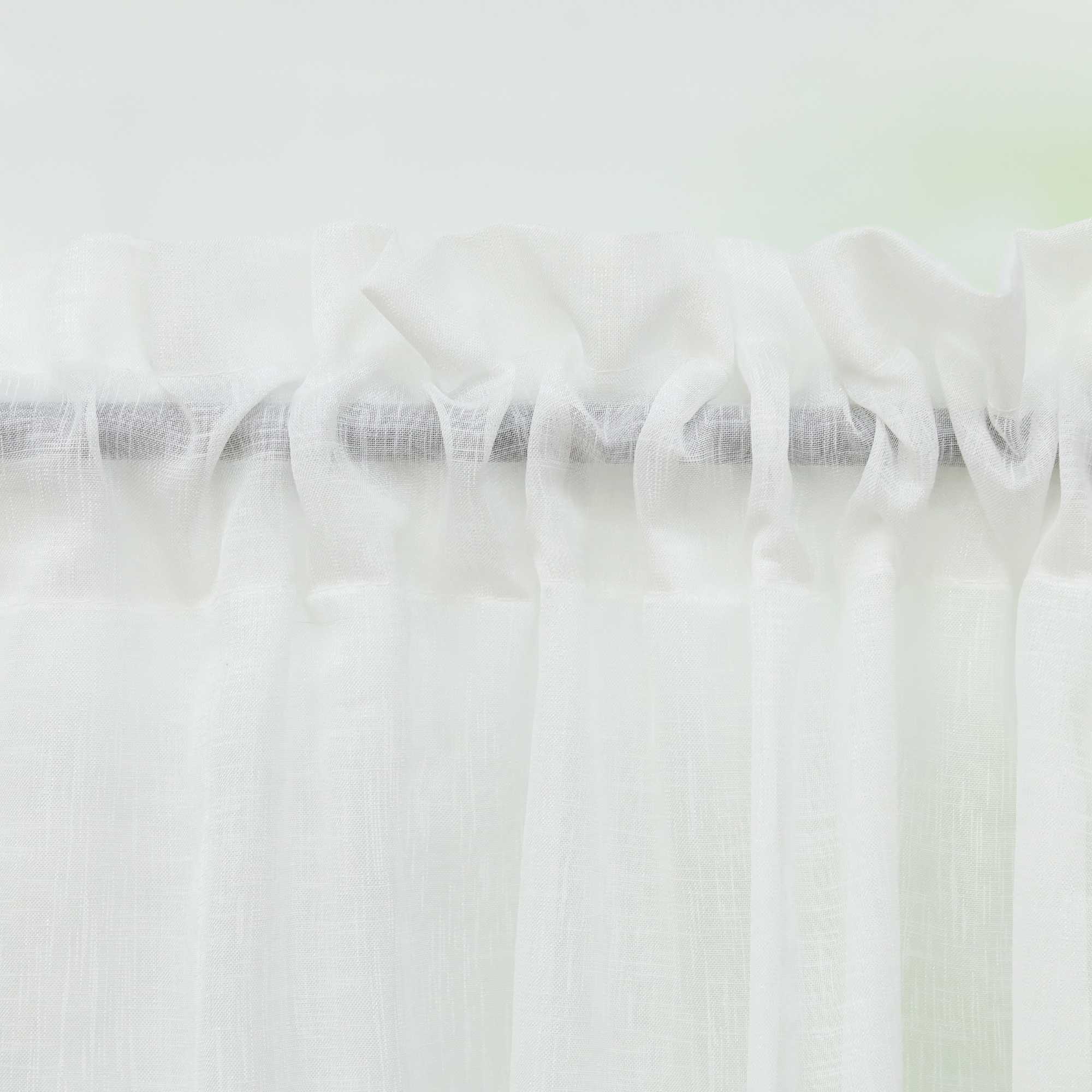 Scheibengardine 2er Set Bistrogardinen durch Tunnelzug Kurzgardinen Leinen Halbtransparent