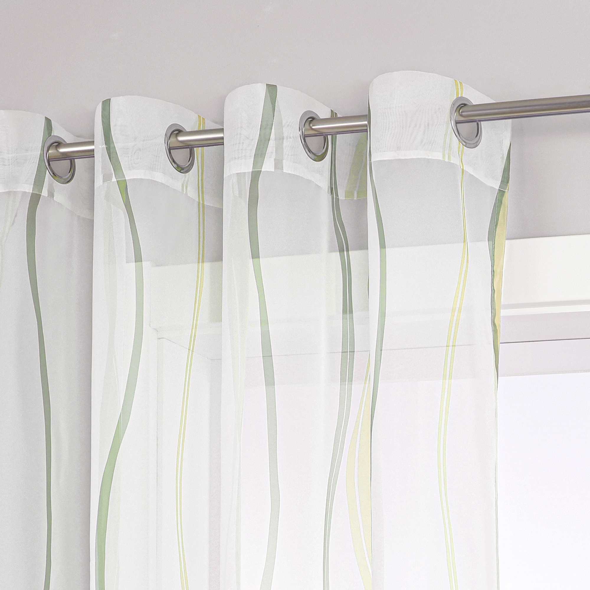 Vorhang Ösenschal mit bunten Wellenmustern Halbtransparent 1 stück