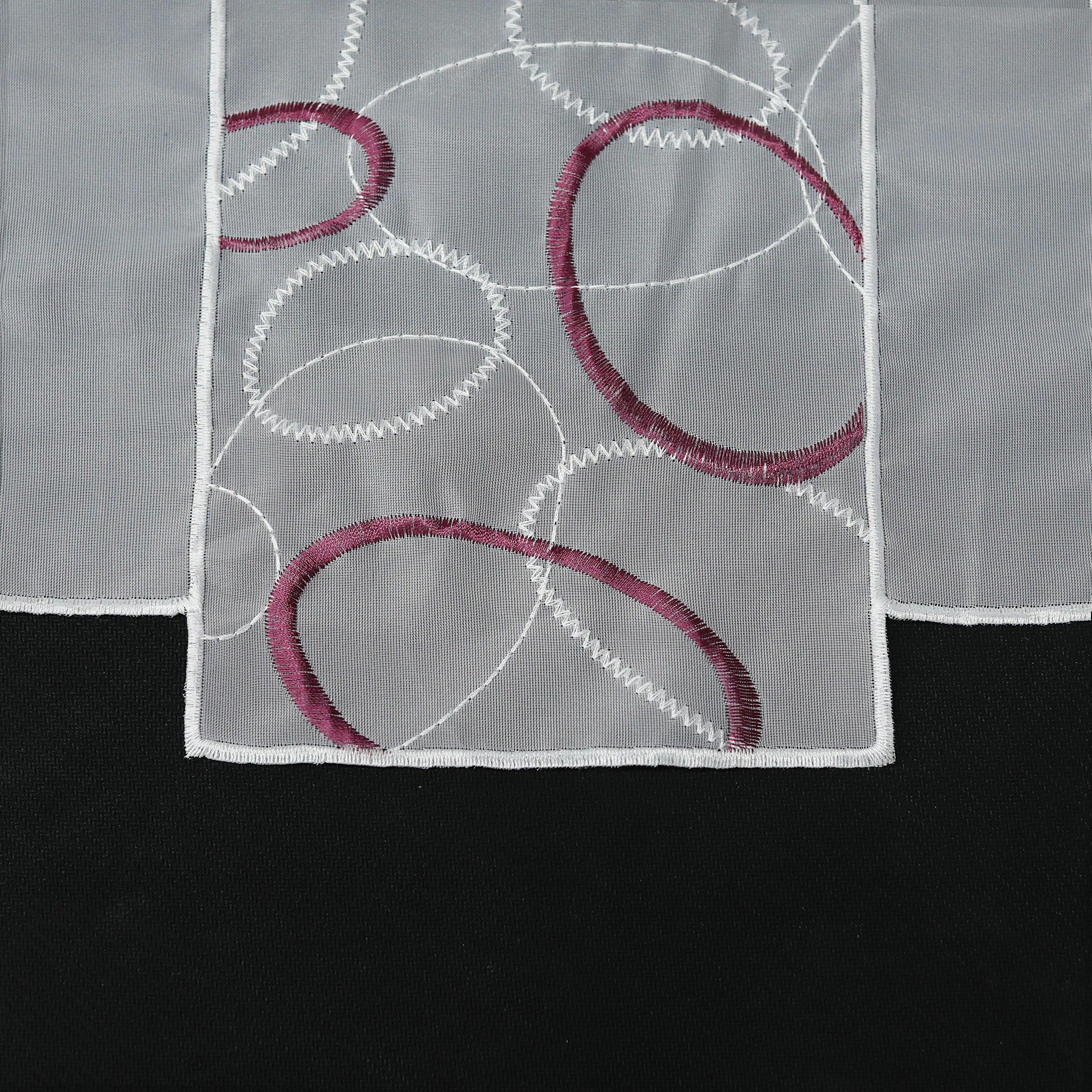 Scheibengardine durch Stangendurchzug transaprent Kreis-Muster lichtdurchlässig Fensterdeko 1 stück