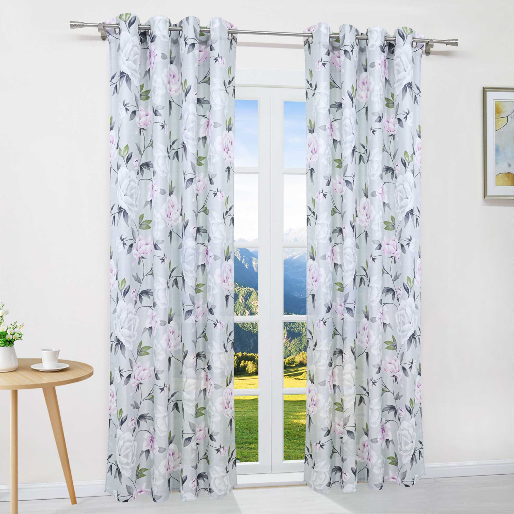 Verdunkelungsvorhang Ösenschal mit Blumenmuster Lichtvermeidung Zimmerdeko Thermovorhang 1 Stück