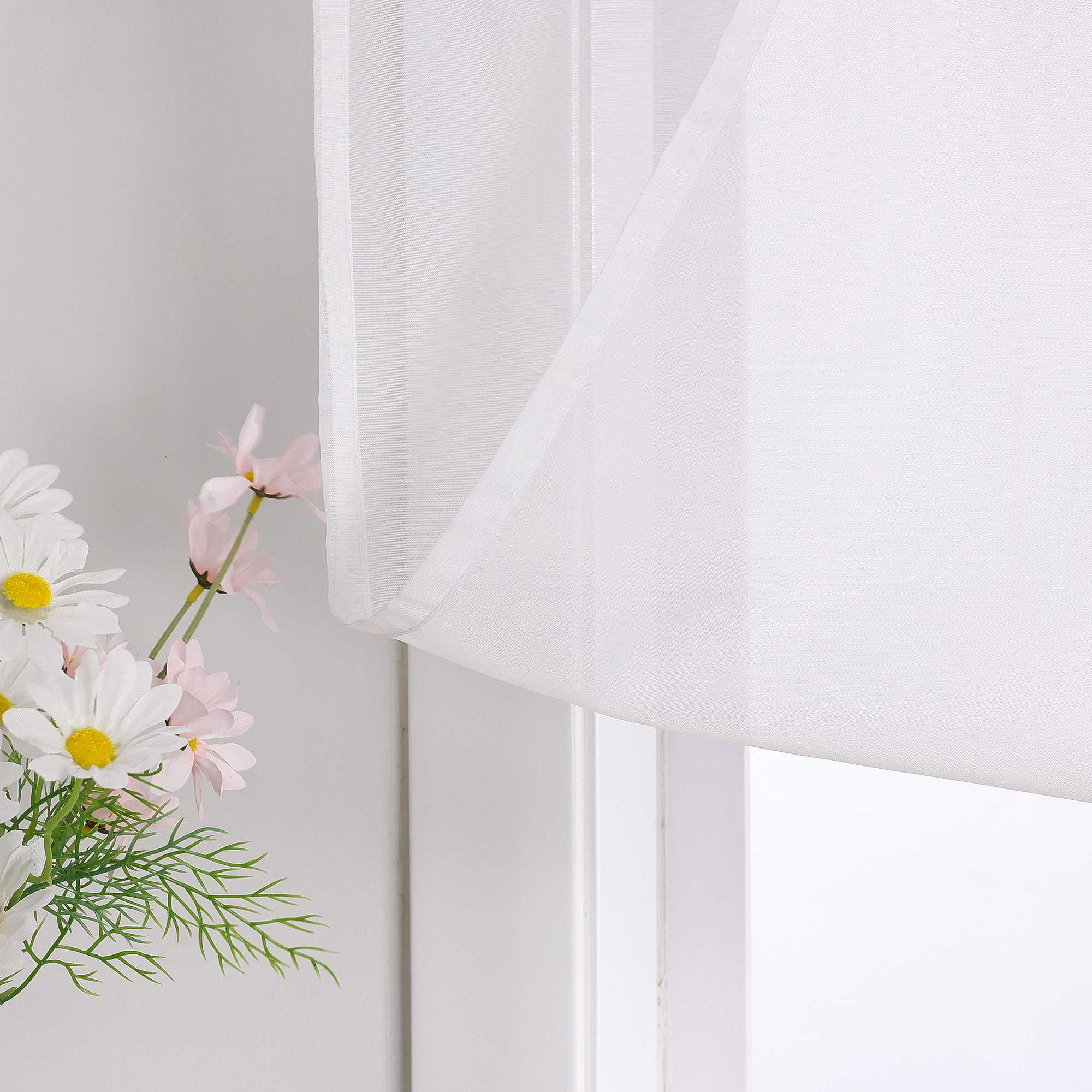 Rollos Schlaufengardine mit Schleifendesign transparent hochziehbar Fensterdeko 1 Stück