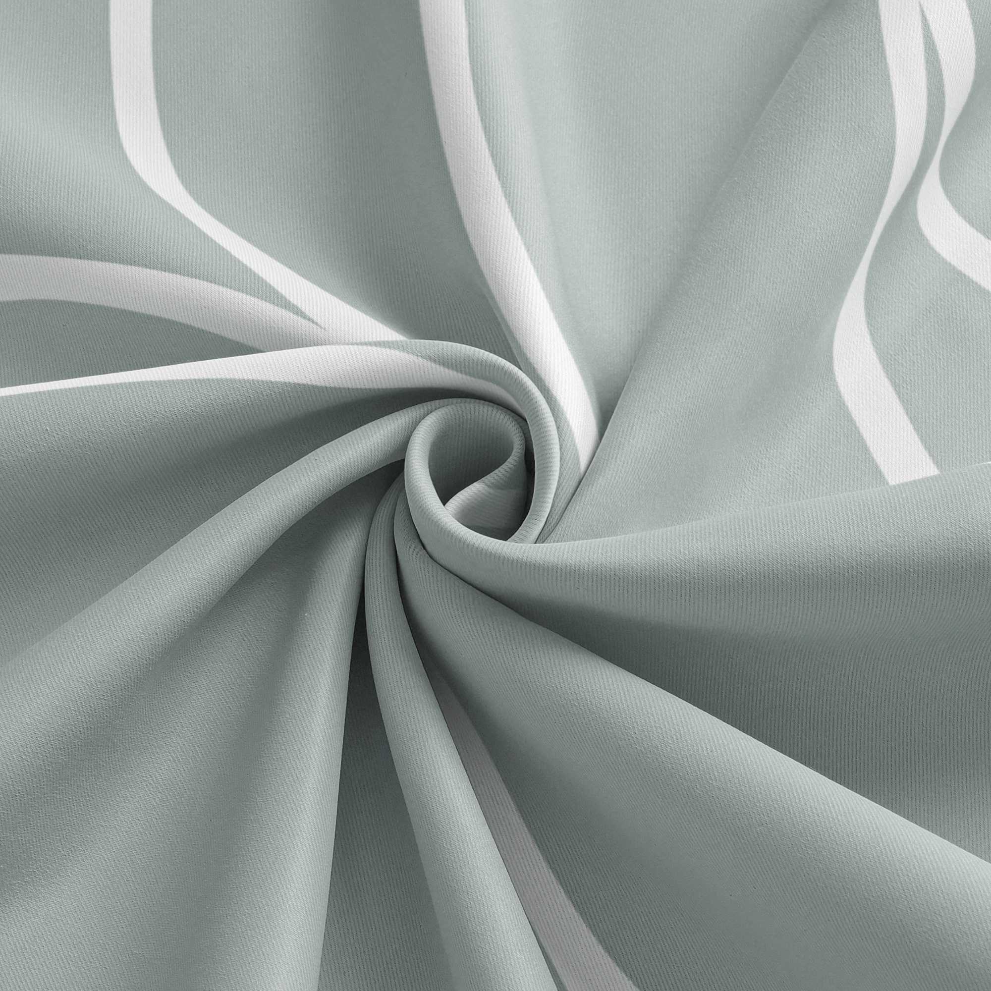 Verdunkelungsvorhänge Ösenschal mit Wellenmuster Blickdichte Landhaus Schlafzimmer  1 St.