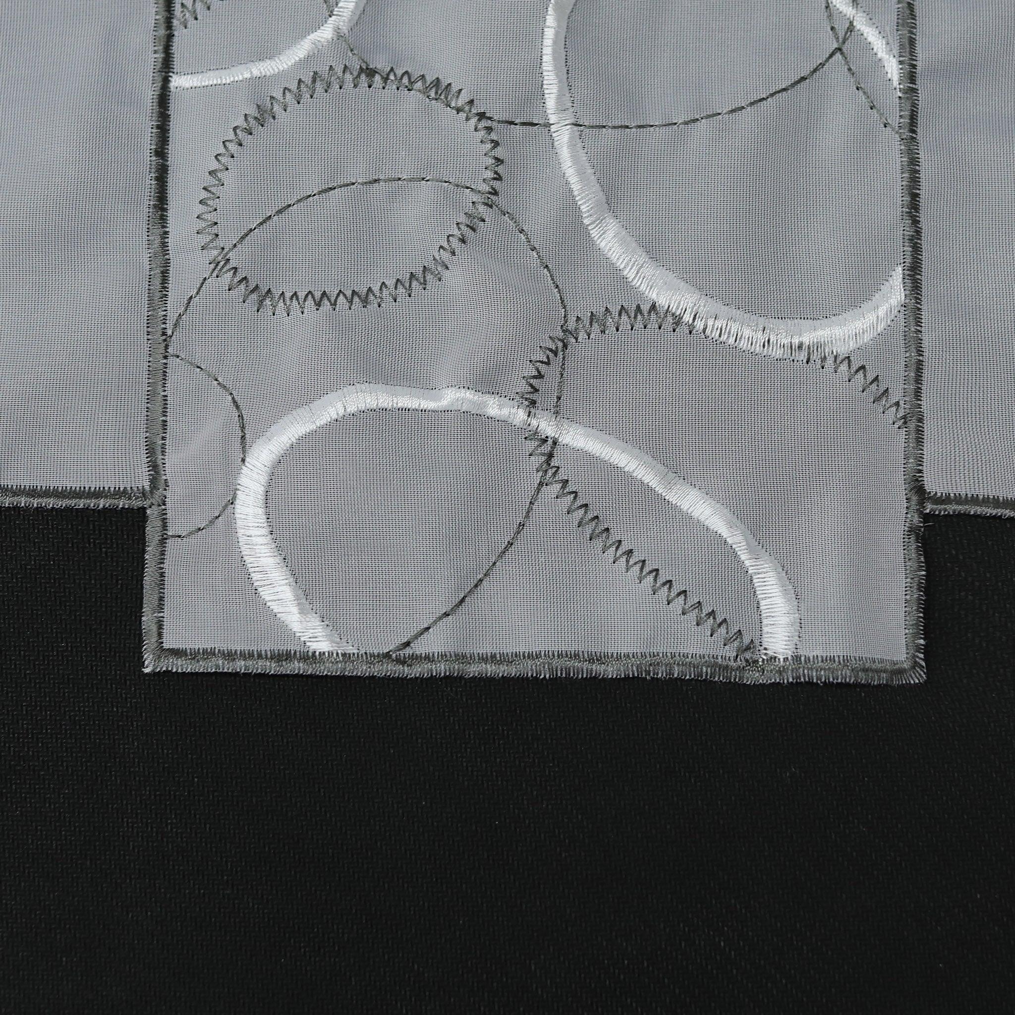 Scheibengardine durch Stangendurchzug transaprent Kreis-Muster lichtdurchlässig Fensterdeko 1 stück