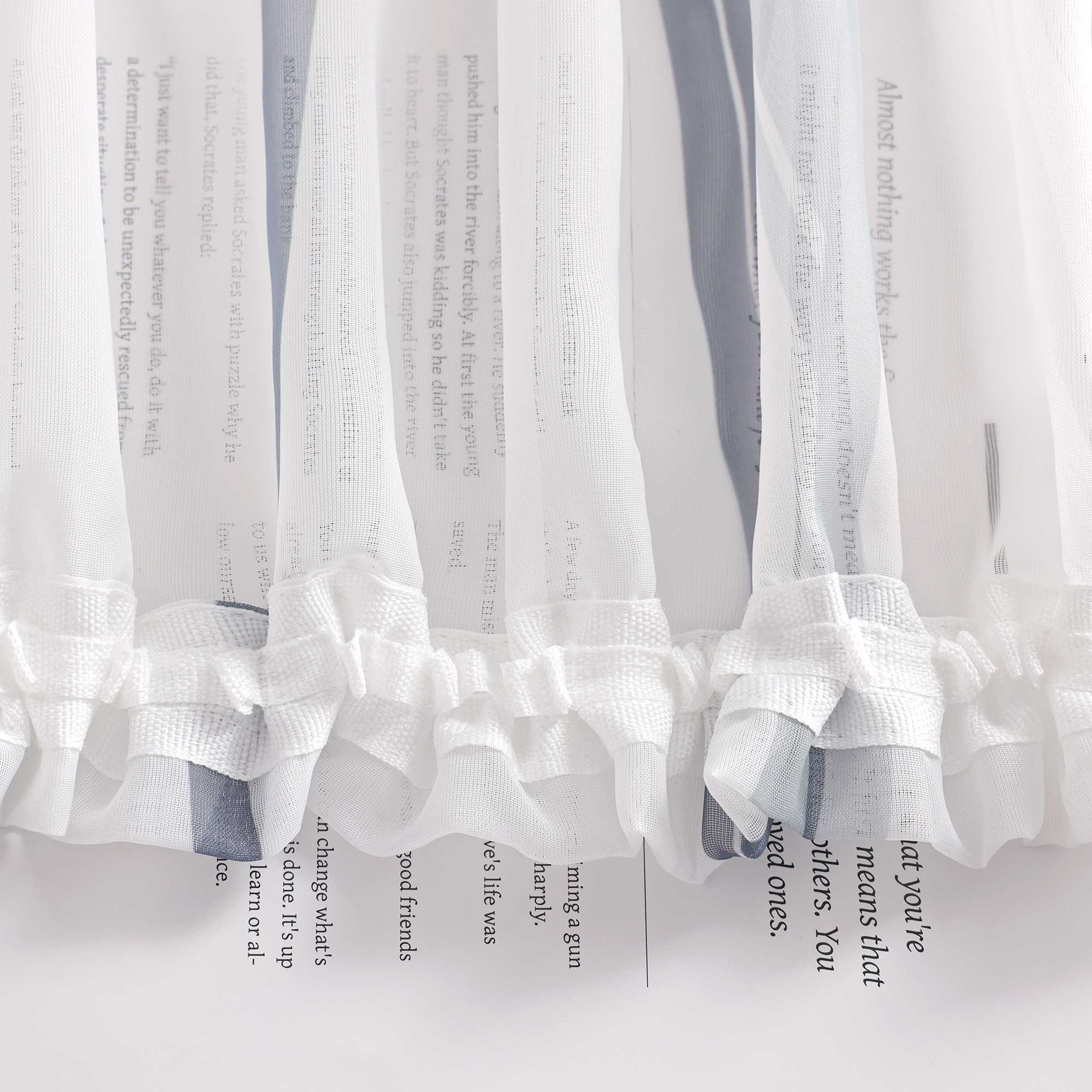 Vorhang Kräuselband aus Polyester mit bunten Wellenmustern tranparent 1 stück