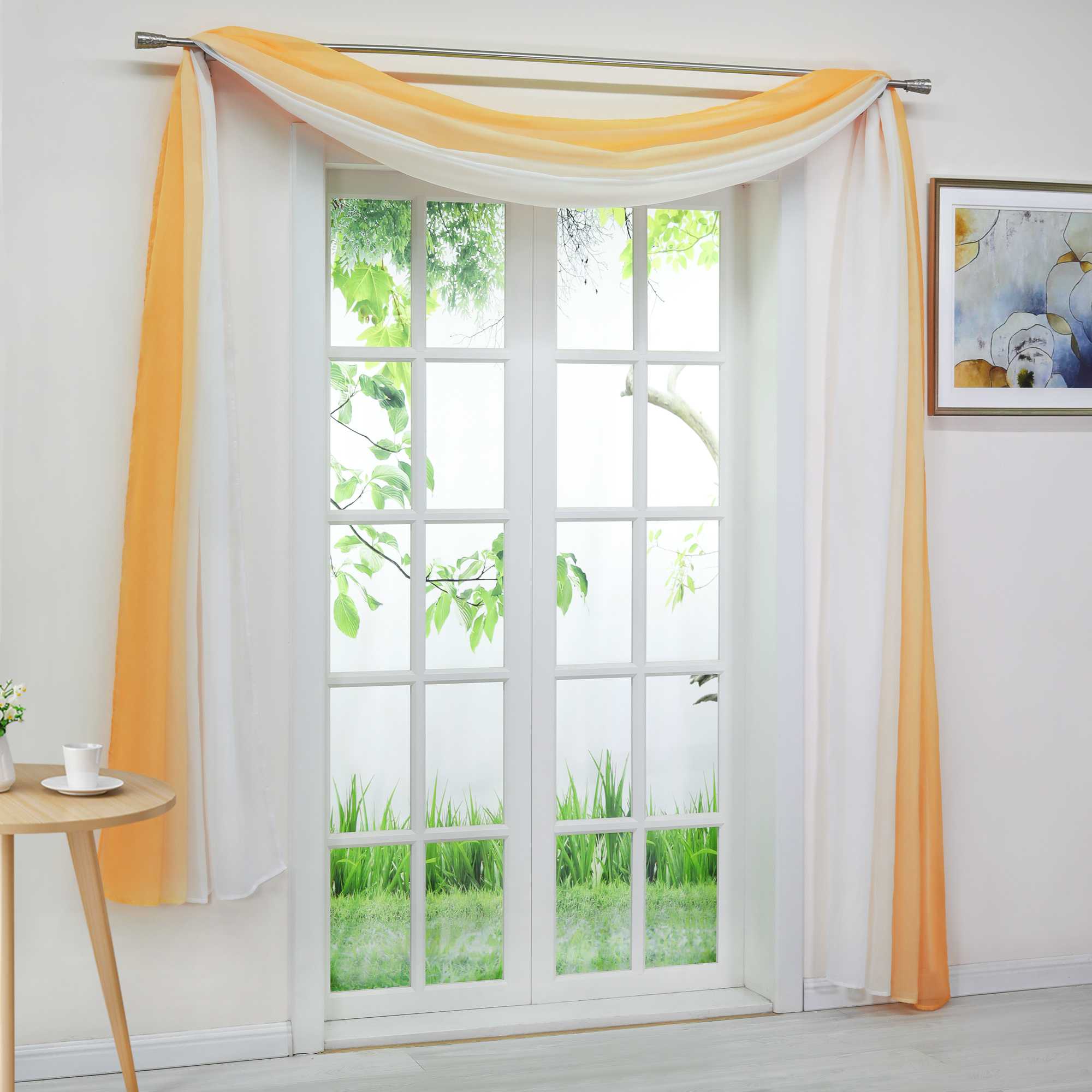 Dekorative Gardine Schal Farbverlauf extra lang 1 Stück