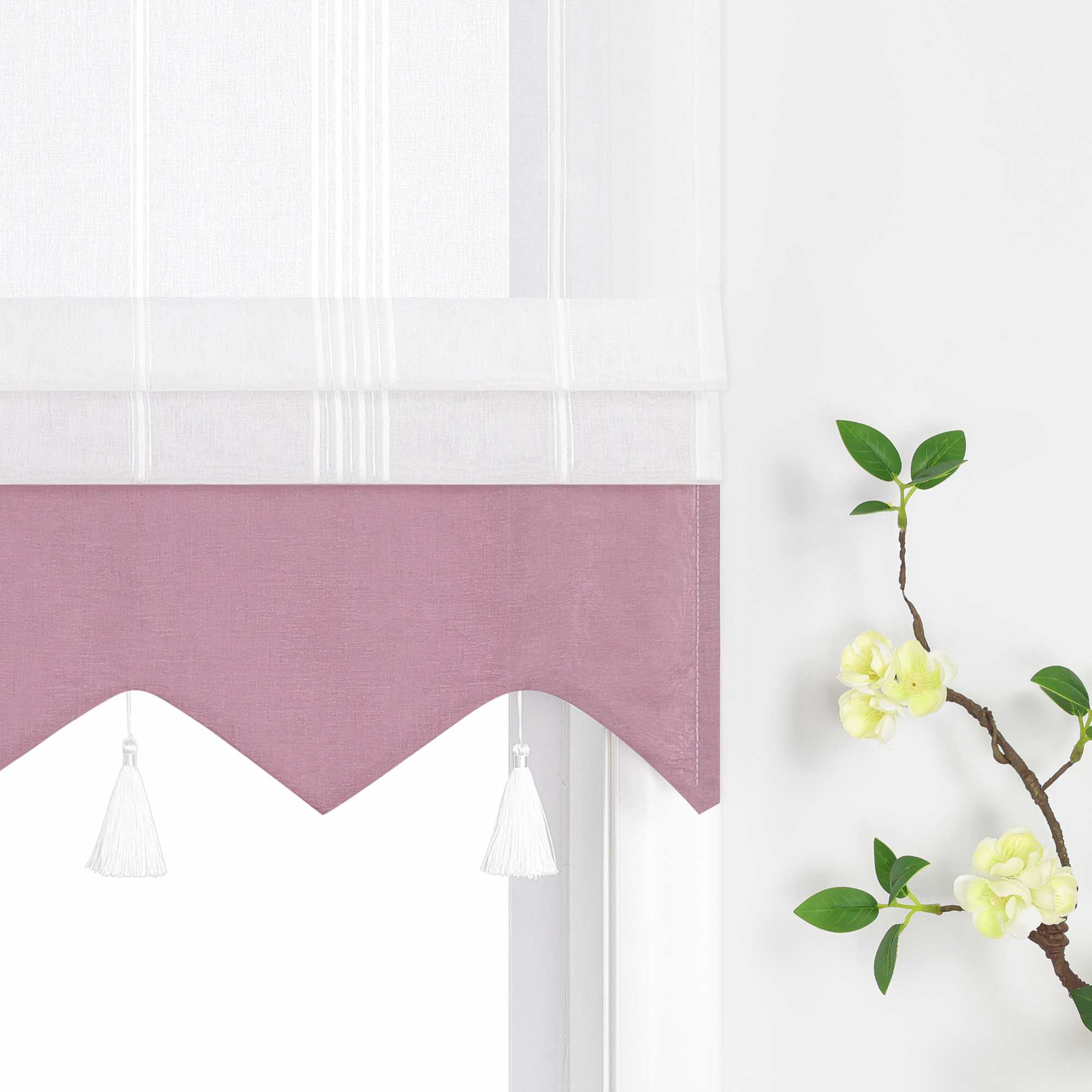 Delien Raffrollo mit Schlaufen und Quasten | Elegantes Design für stilvolle Fenster