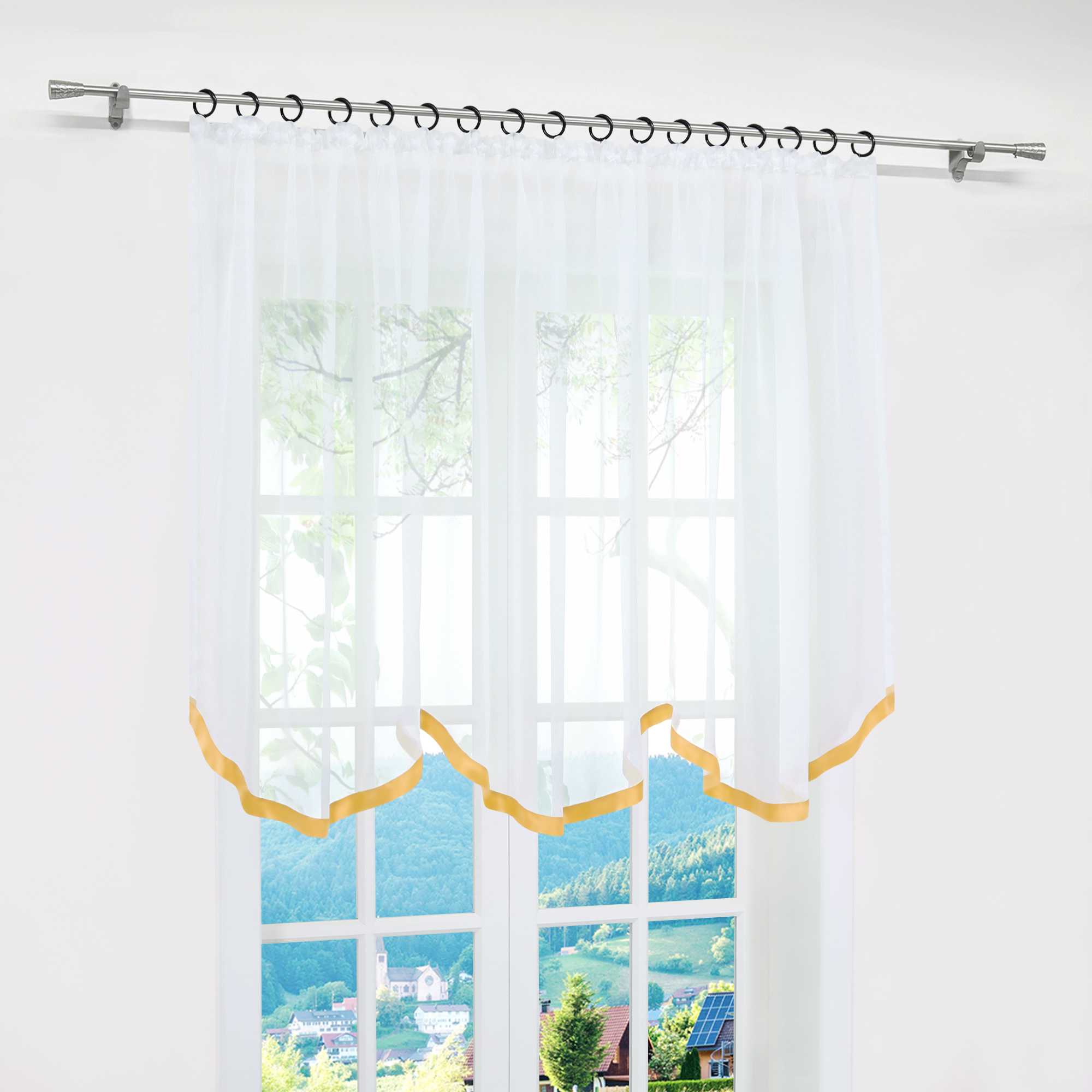 Multifunktionsgardine aus Polyester transparent Fensterdekoration 1 stück