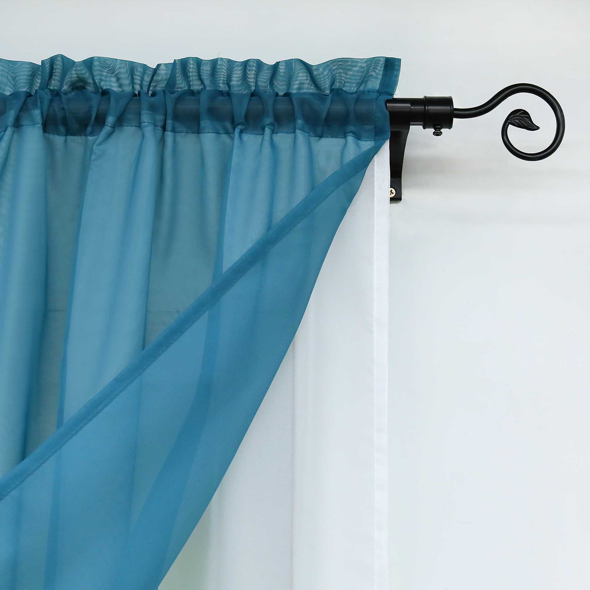 Delien Zweifarbige Fensterdekoration vloants Kurz Gardine 2er-Pack