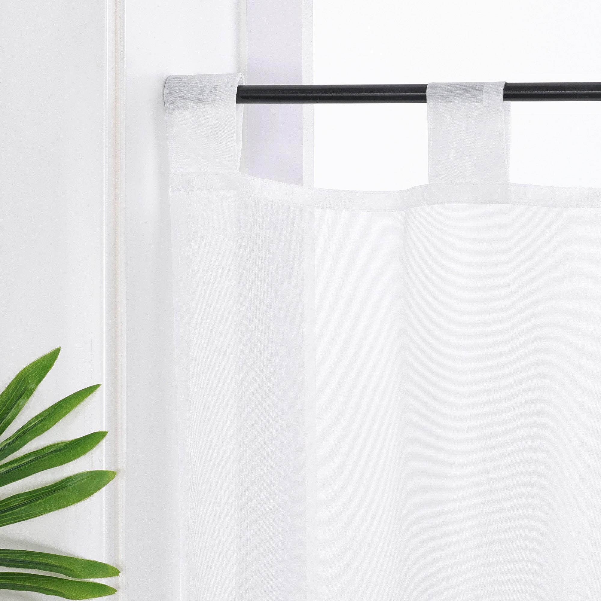 Scheibengardine unifarbend mit Schlaufen 100% Polyester