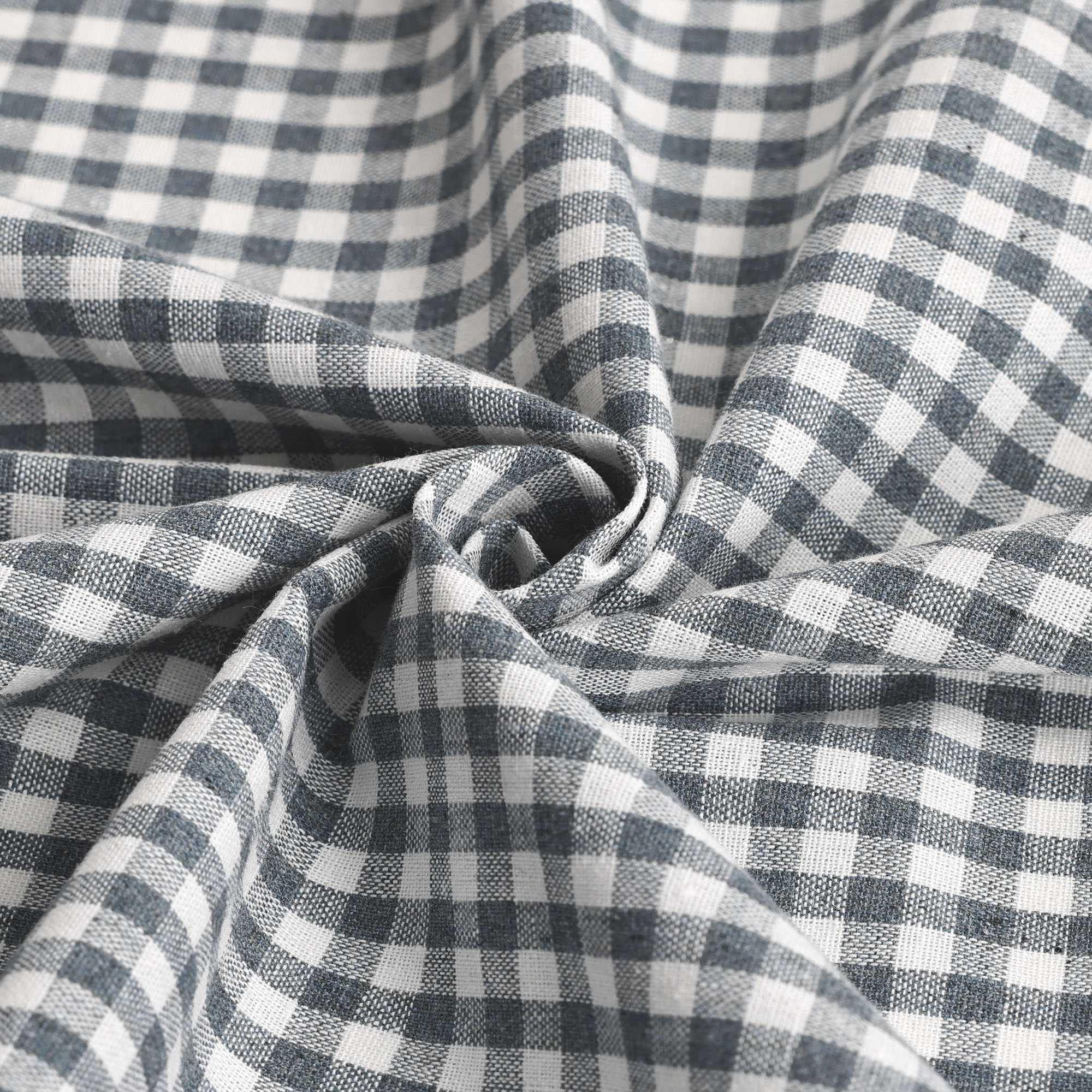 Kurzgardinen im Volant-Stil mit Karomuster 2er Set