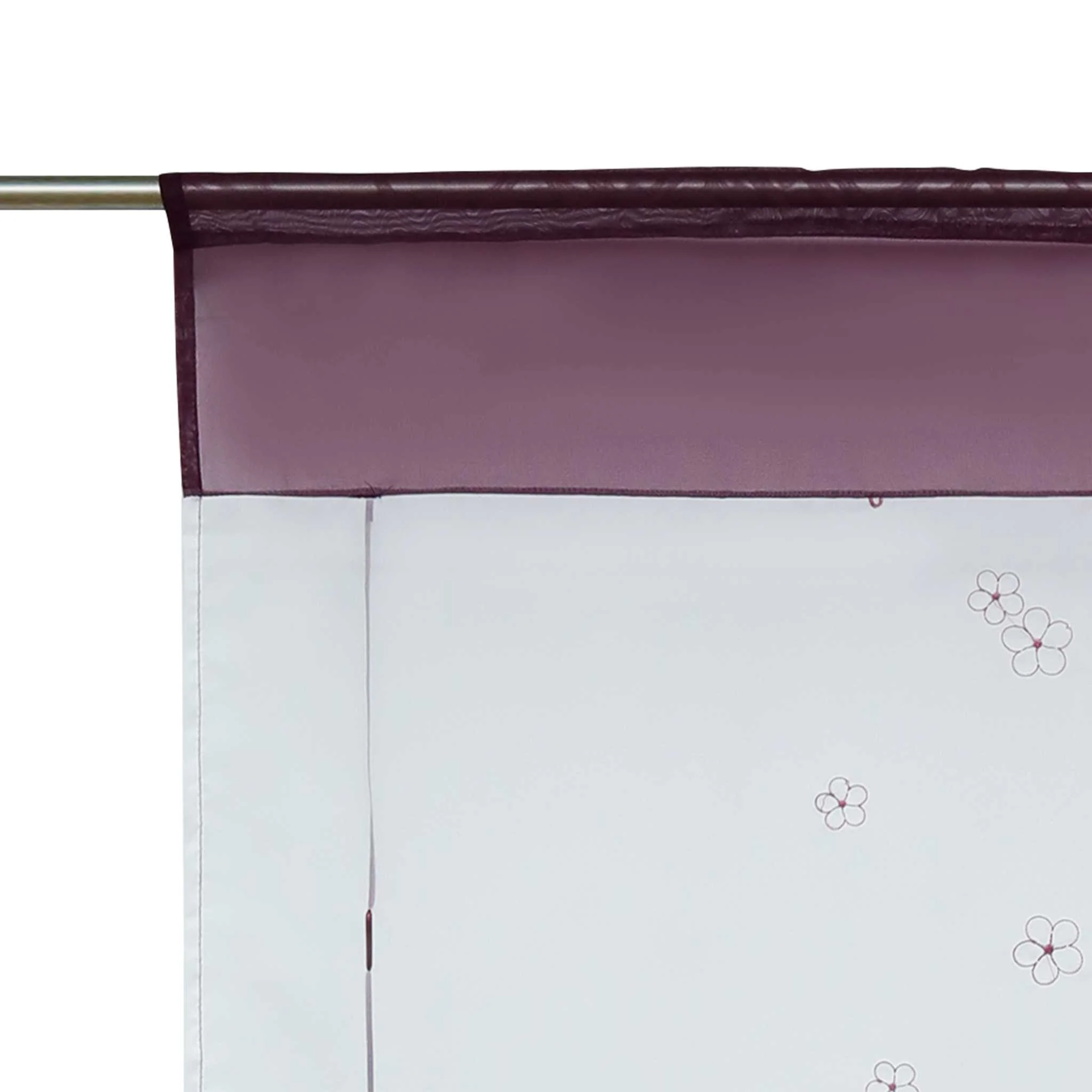 Raffrollo durch Tunnelzug Voile Küchengardinen modern Raffgardinen mit Stickerei Transparent 1 Stück