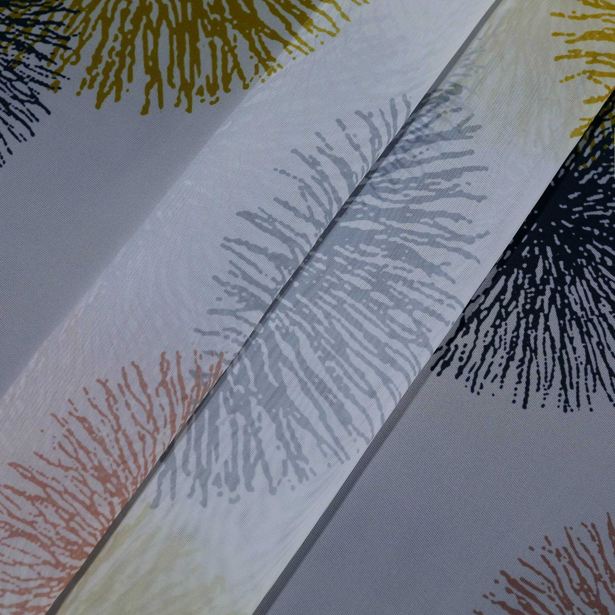 Scheibengardine Schlaufengardine mit Feuerwerksmuster Feriendeko halbtransparent Pflegeleicht Lichtdurchlässig 1 stück