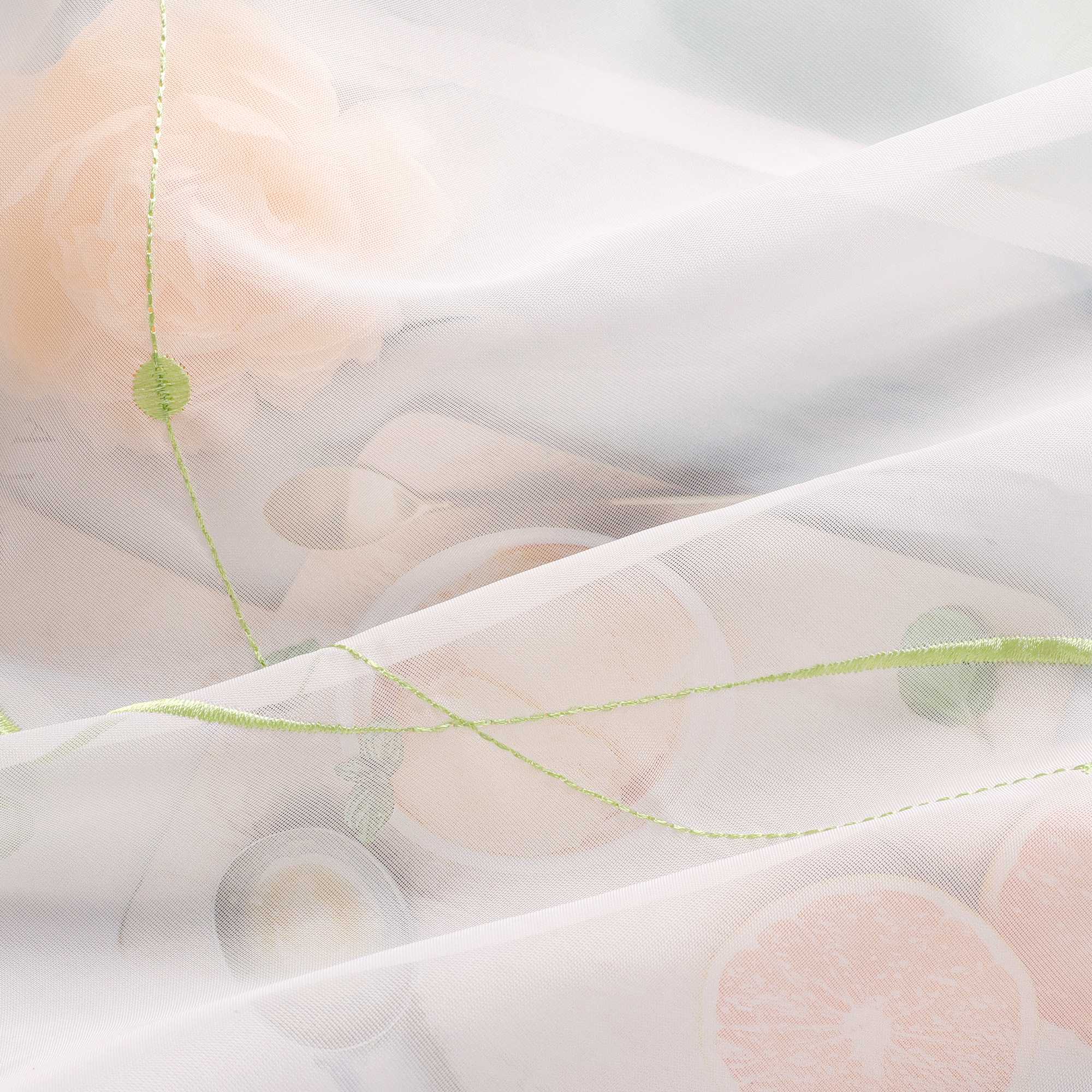 Schiebegardine Klettbandschal aus Polyester mit Wellenmuster transparent durch Klettband 2 stücke