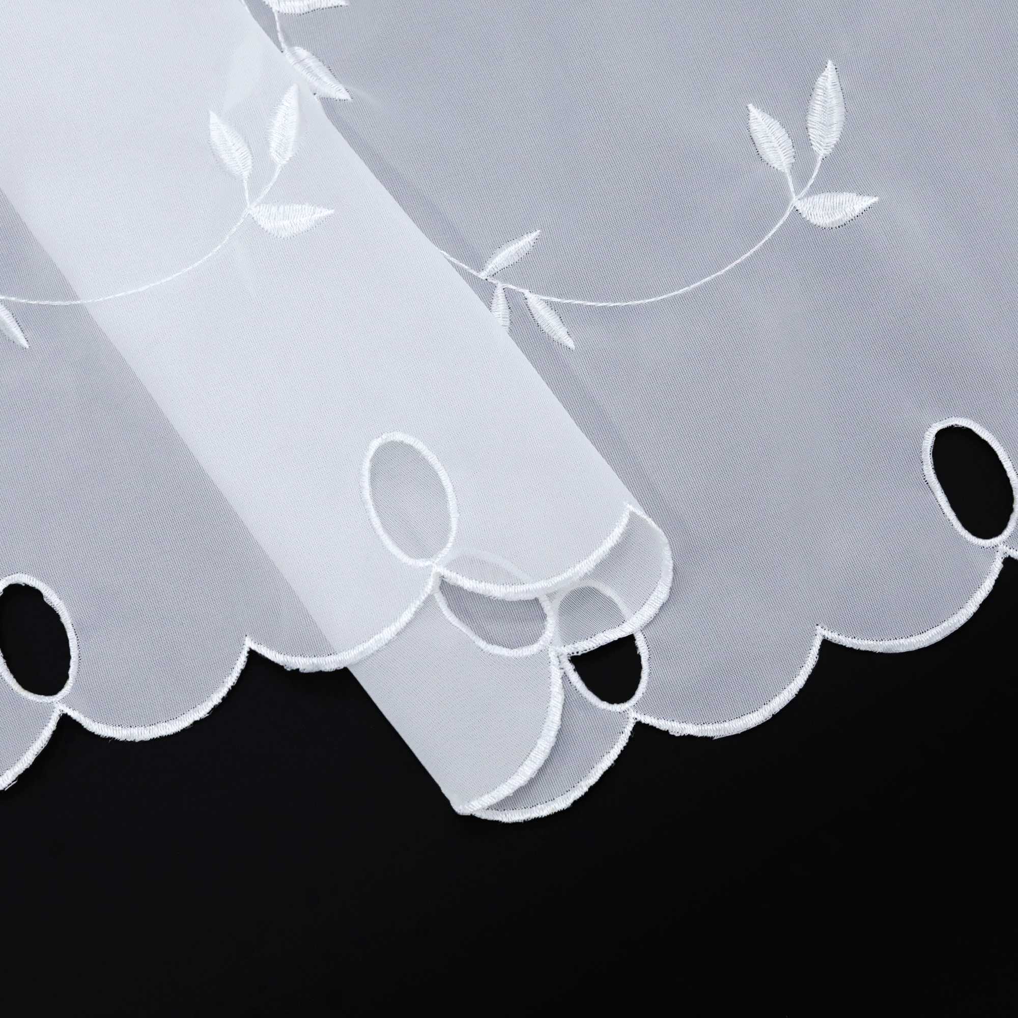 Scheibengardinen Voile Bistrogardinen mit Blattstickerei Transparent Bestickte Küche Kurzstores