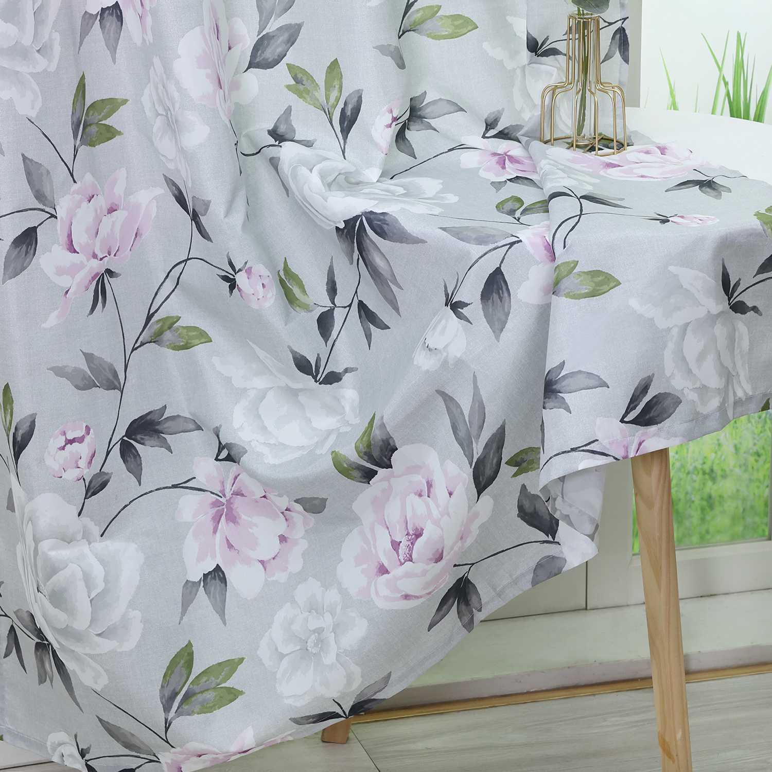 Verdunkelungsvorhang Ösenschal mit Blumenmuster Lichtvermeidung Zimmerdeko Thermovorhang 1 Stück