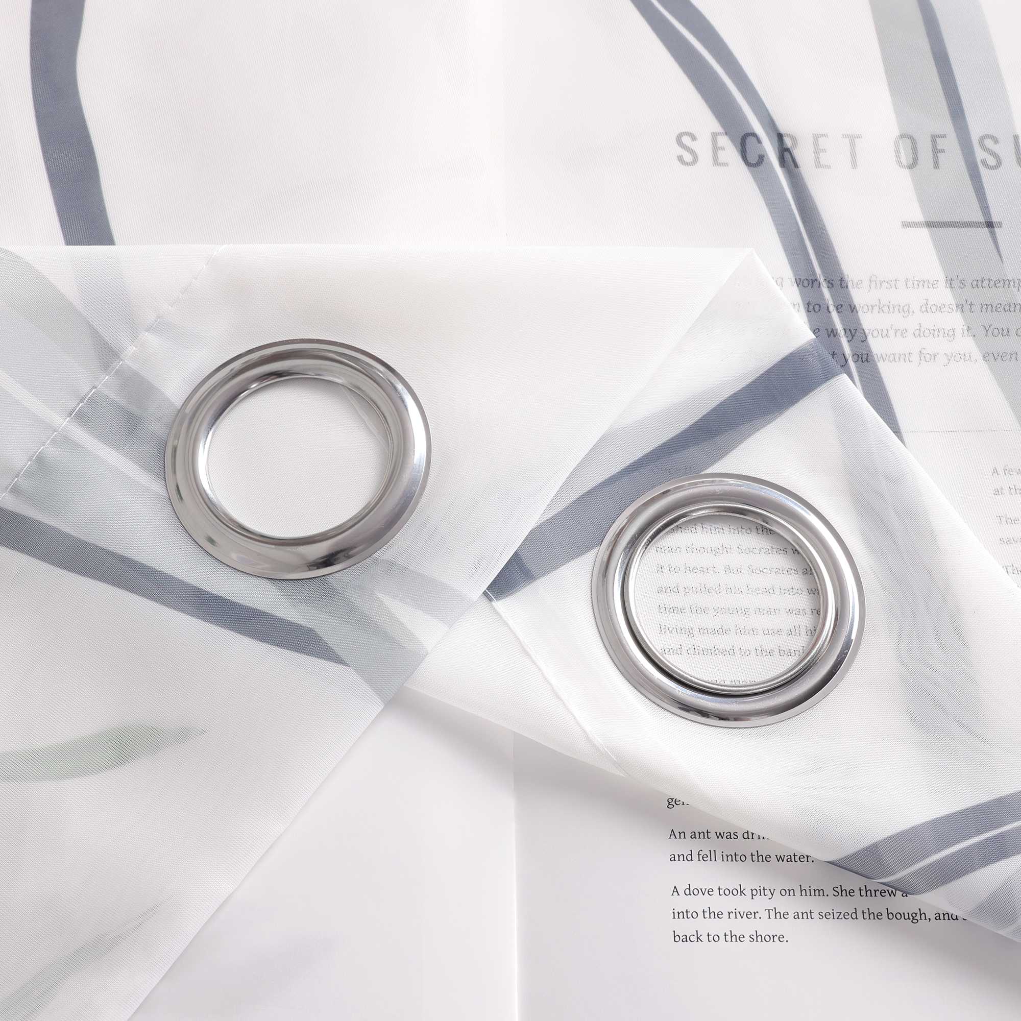 Vorhang Ösenschal mit bunten Wellenmustern Halbtransparent 1 stück