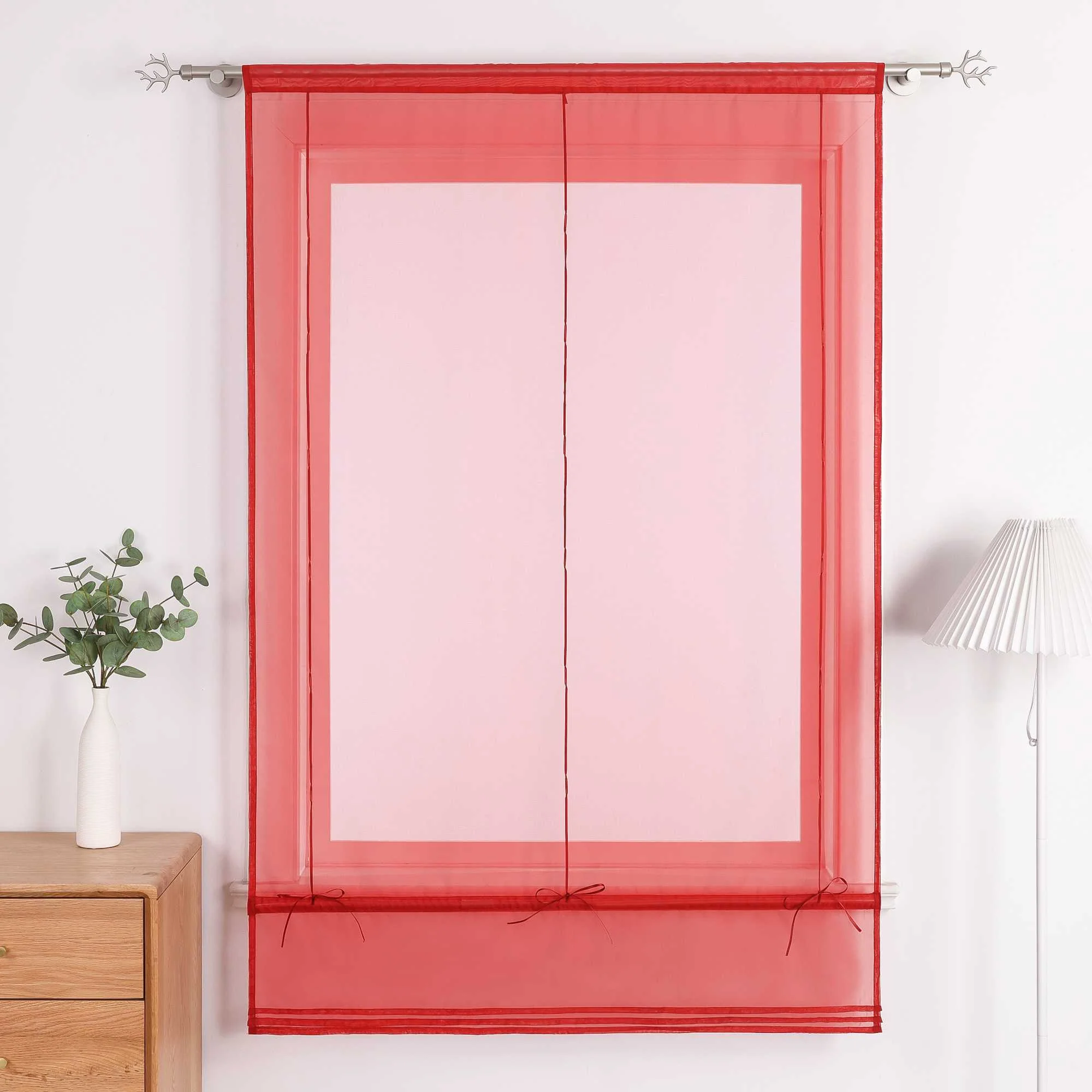 Rollos durch Stangendurchzug Transparente Luftig Unifarbig 1 Stück