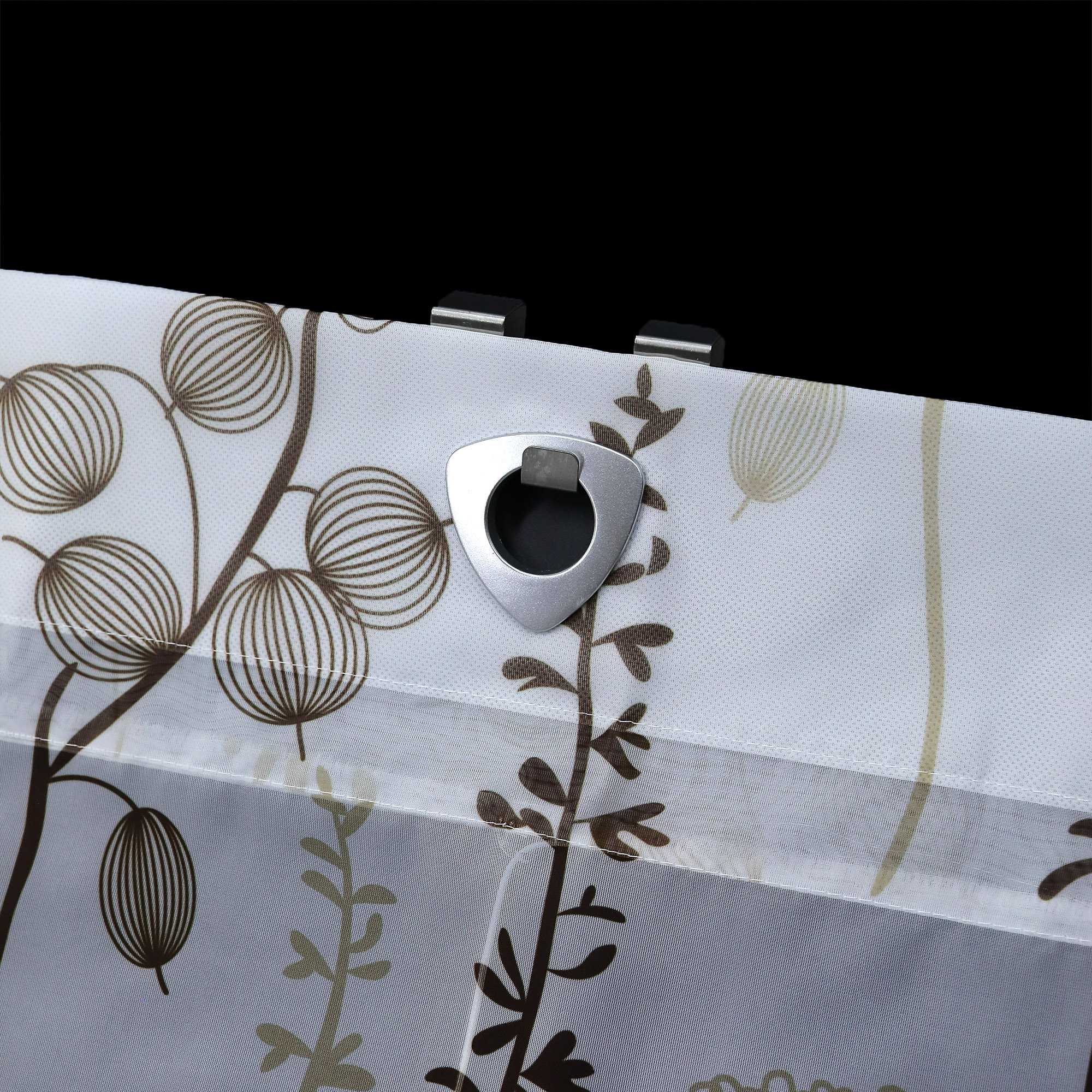 Raffrollo ohne Bohren Ösenrollo mit Hakenaufhängung Küche Raffgardine mit Laternenblume Muster Halbtransparent